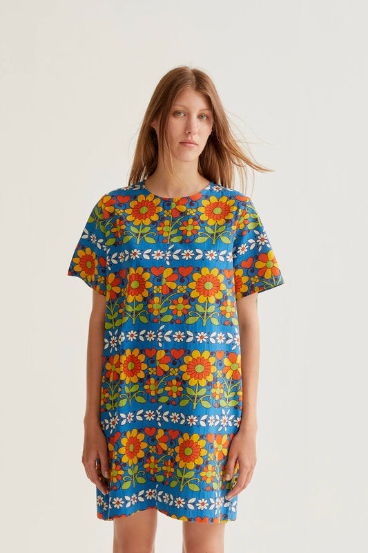 Short dress with Garden print