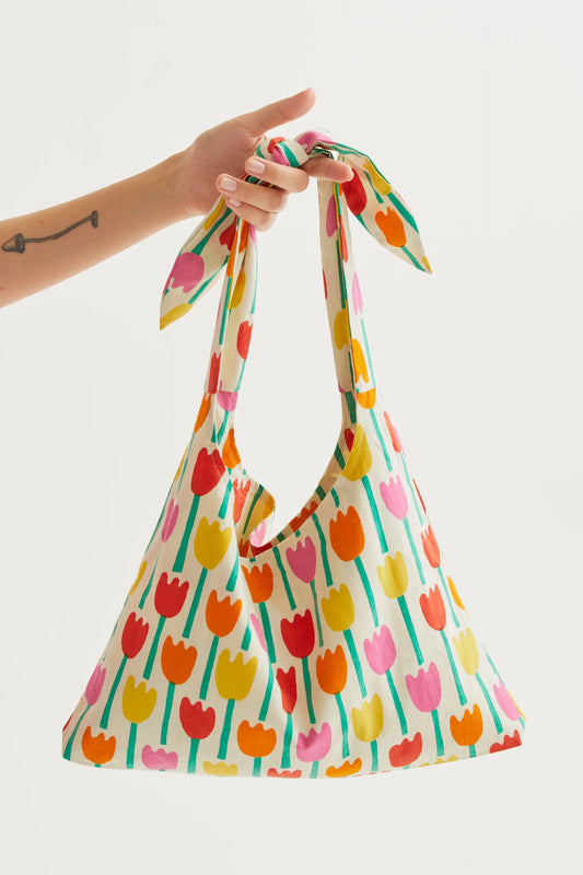 Borsa con stampa a tulipano