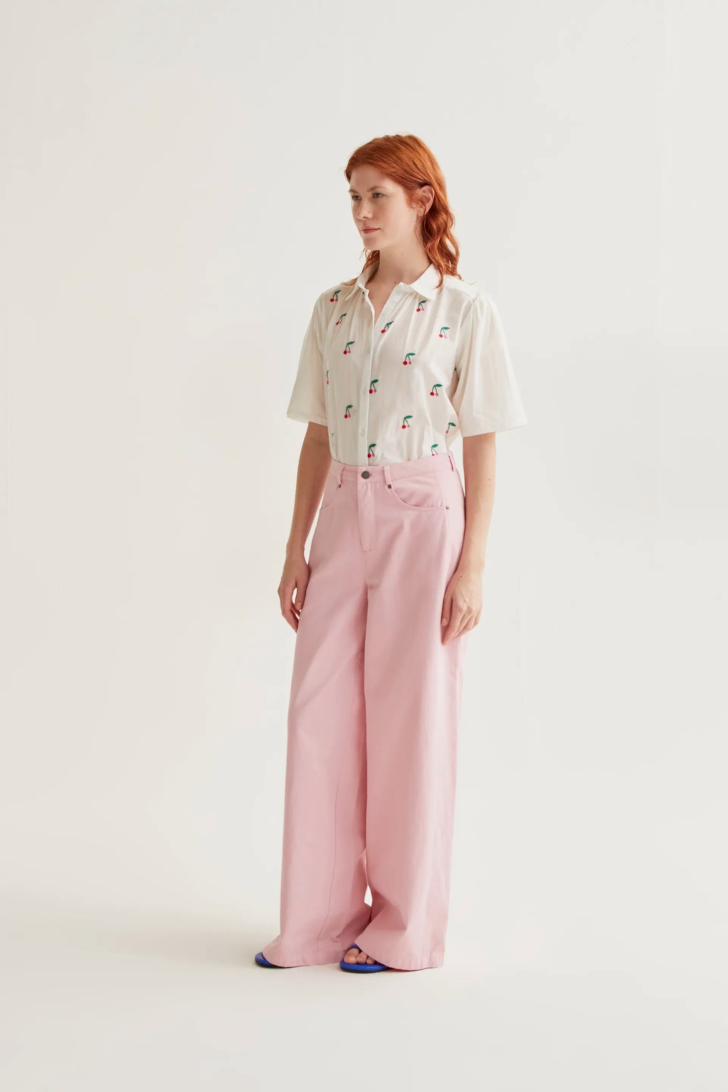 Shirt with White Cherries print