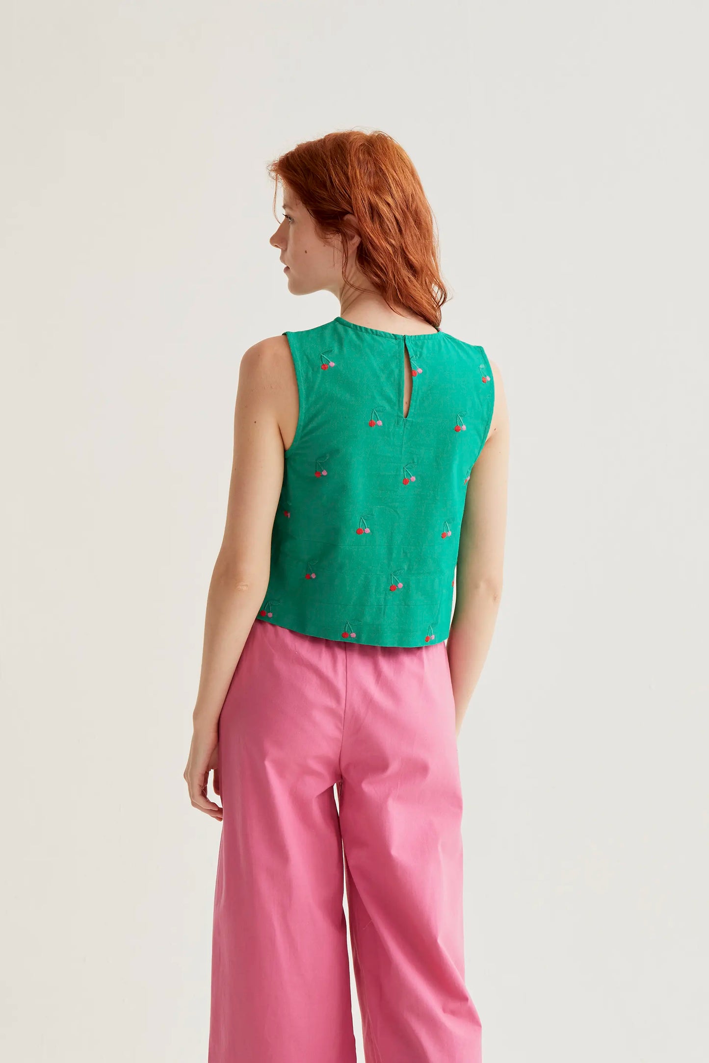 Top con estampado Green Cherries