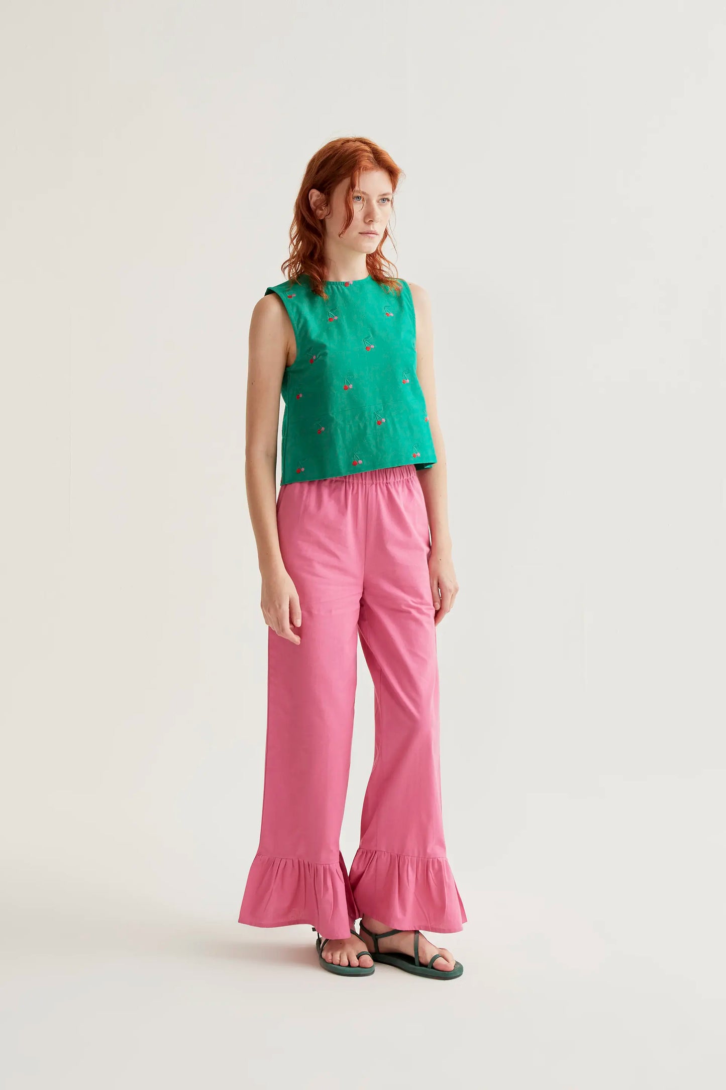 Top con estampado Green Cherries