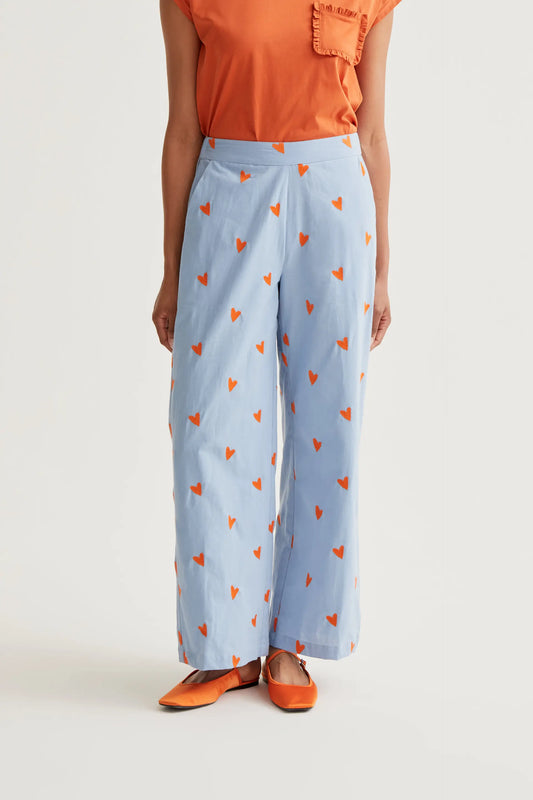 Hearts print trousers