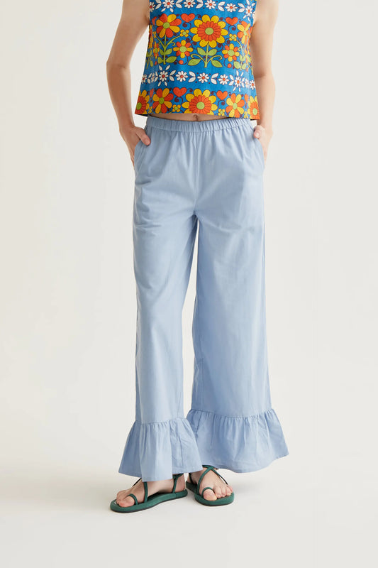 Light blue 100% cotton trousers