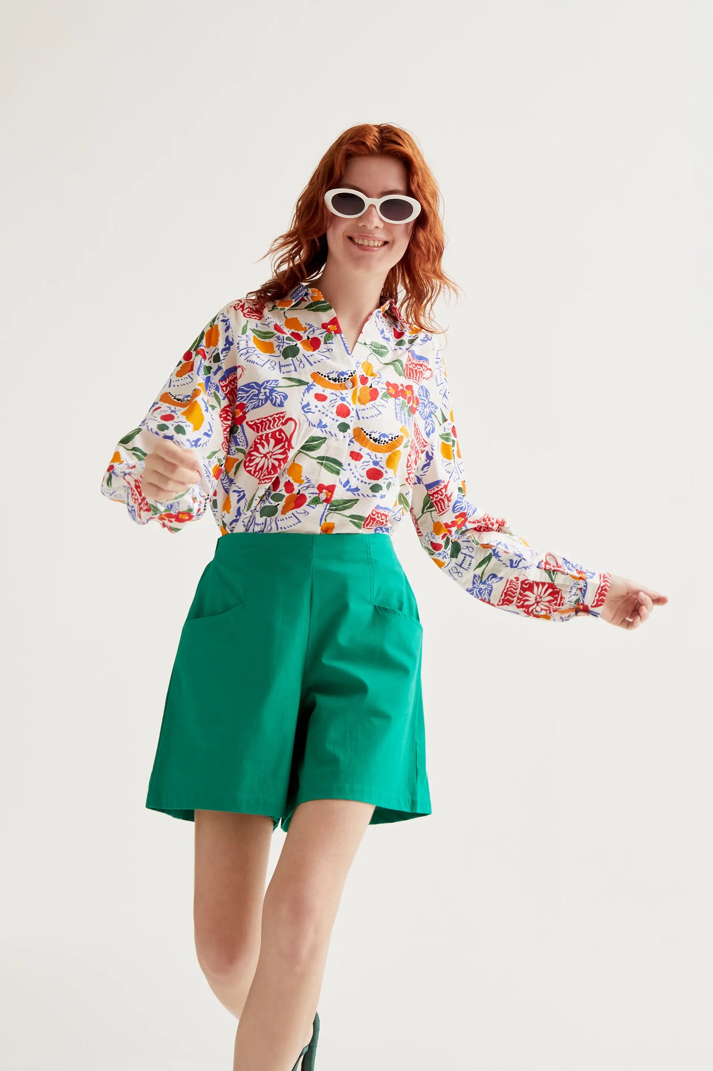 Shorts 100% algodón verde