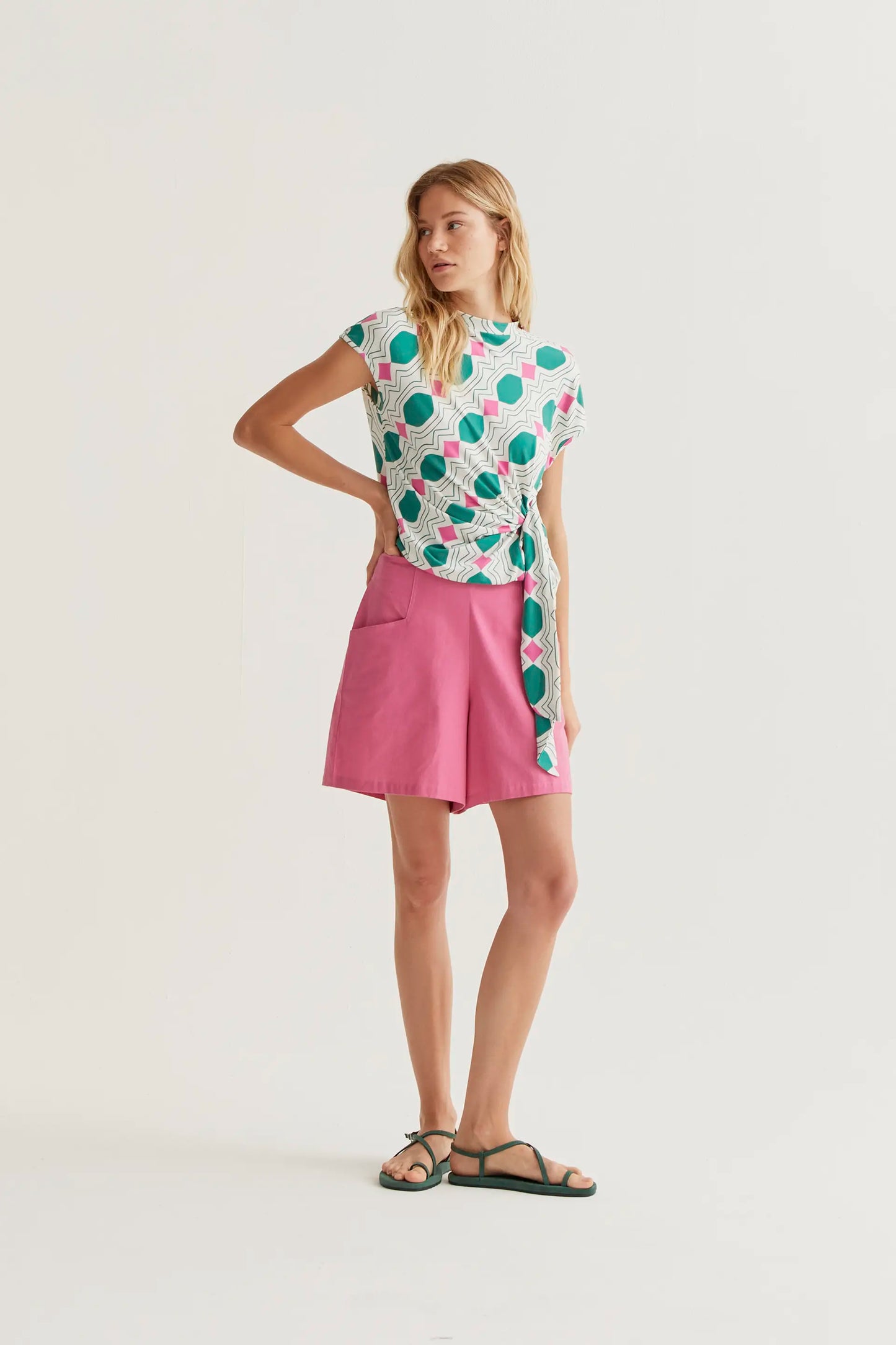 Shorts 100% algodón rosa