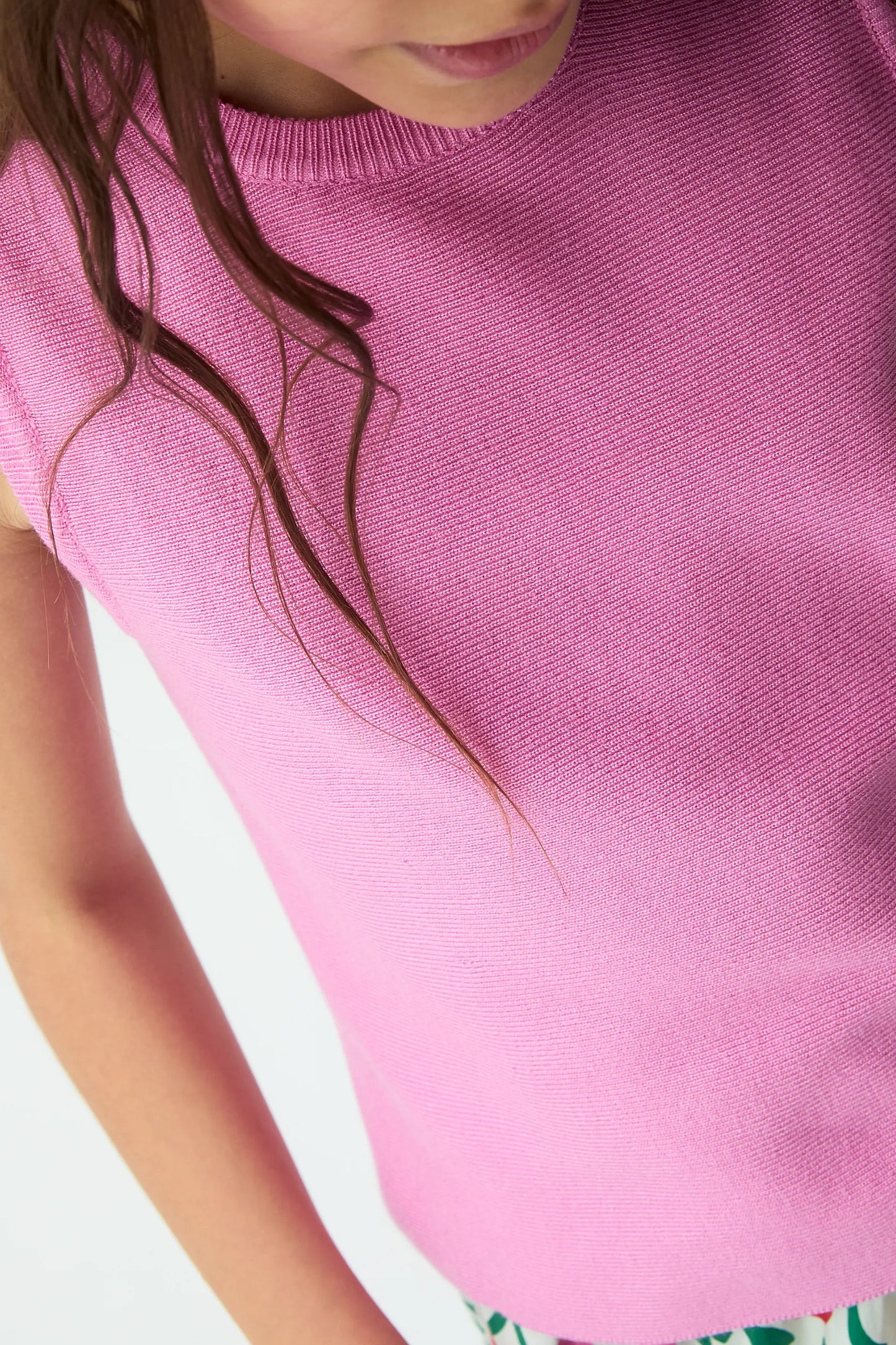 Top de niña punto rosado