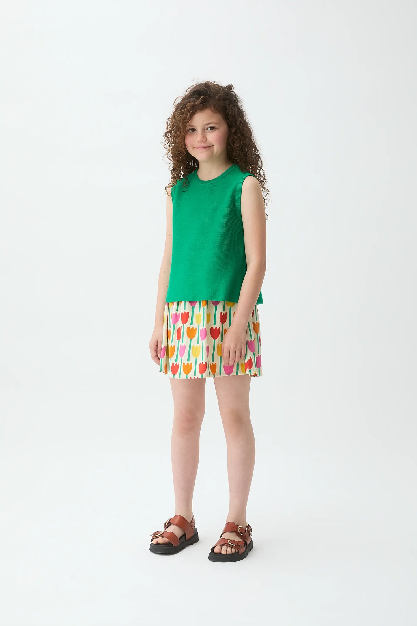 Top de niña punto verde