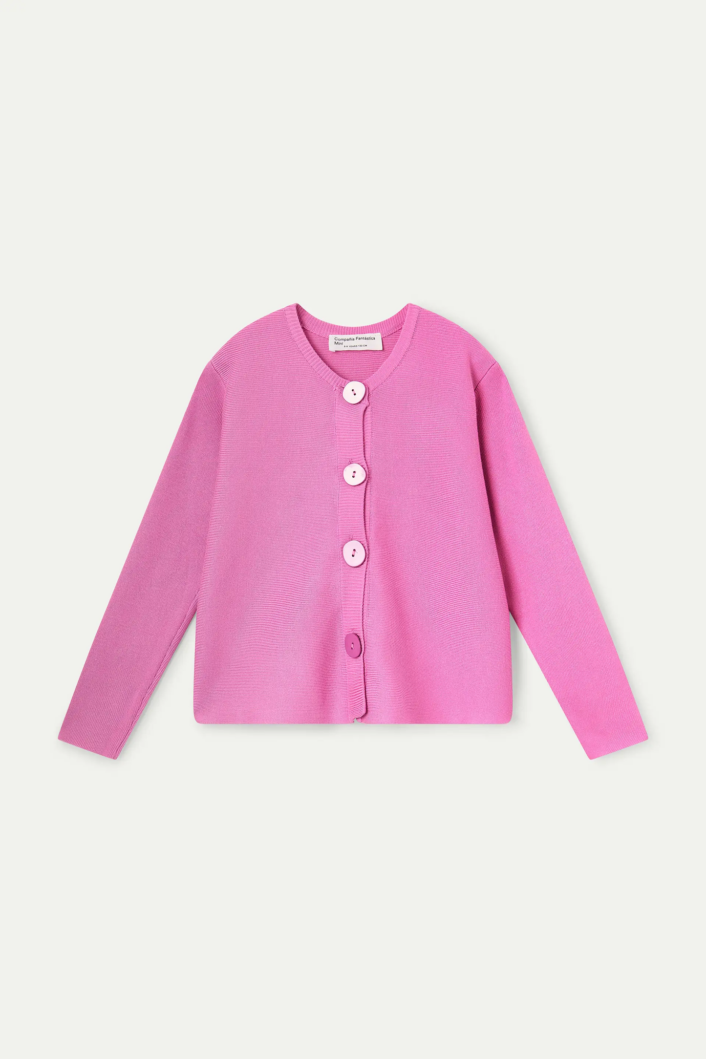 Cárdigan de niña punto rosado