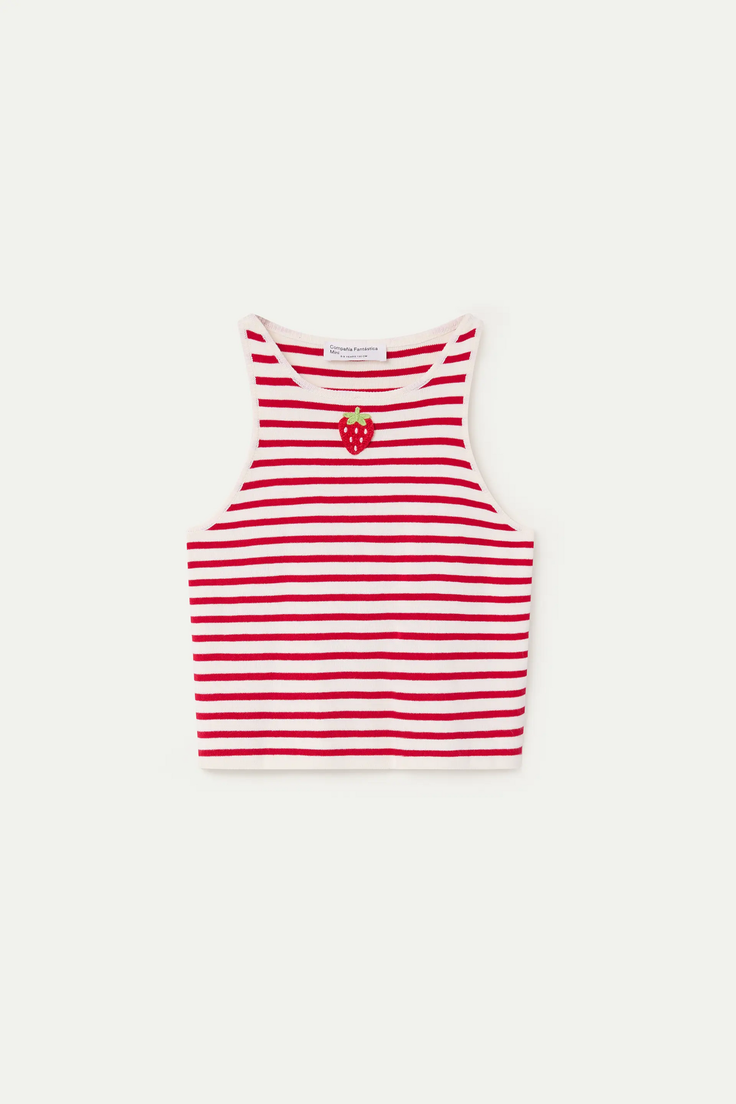 Top in maglia da bambina con ricamo di fragole