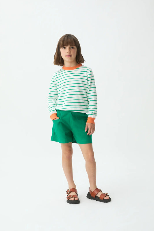 Jersey de niña con cuello naranja