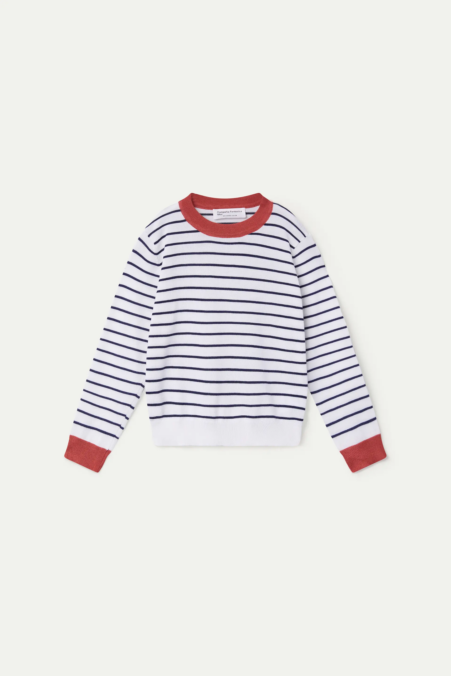 Girl's sweater with red collar