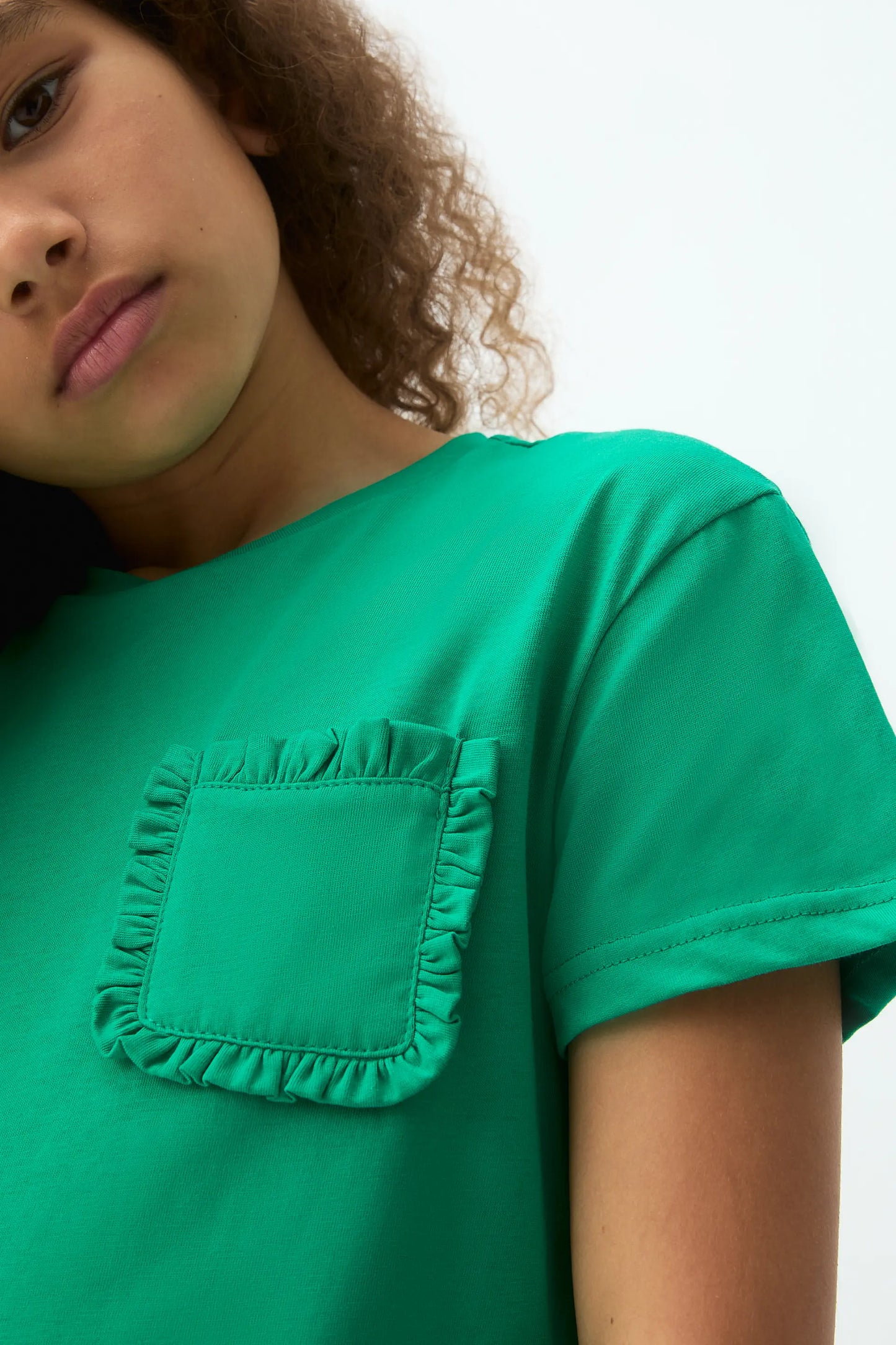 Maglietta verde 100% cotone per bambine