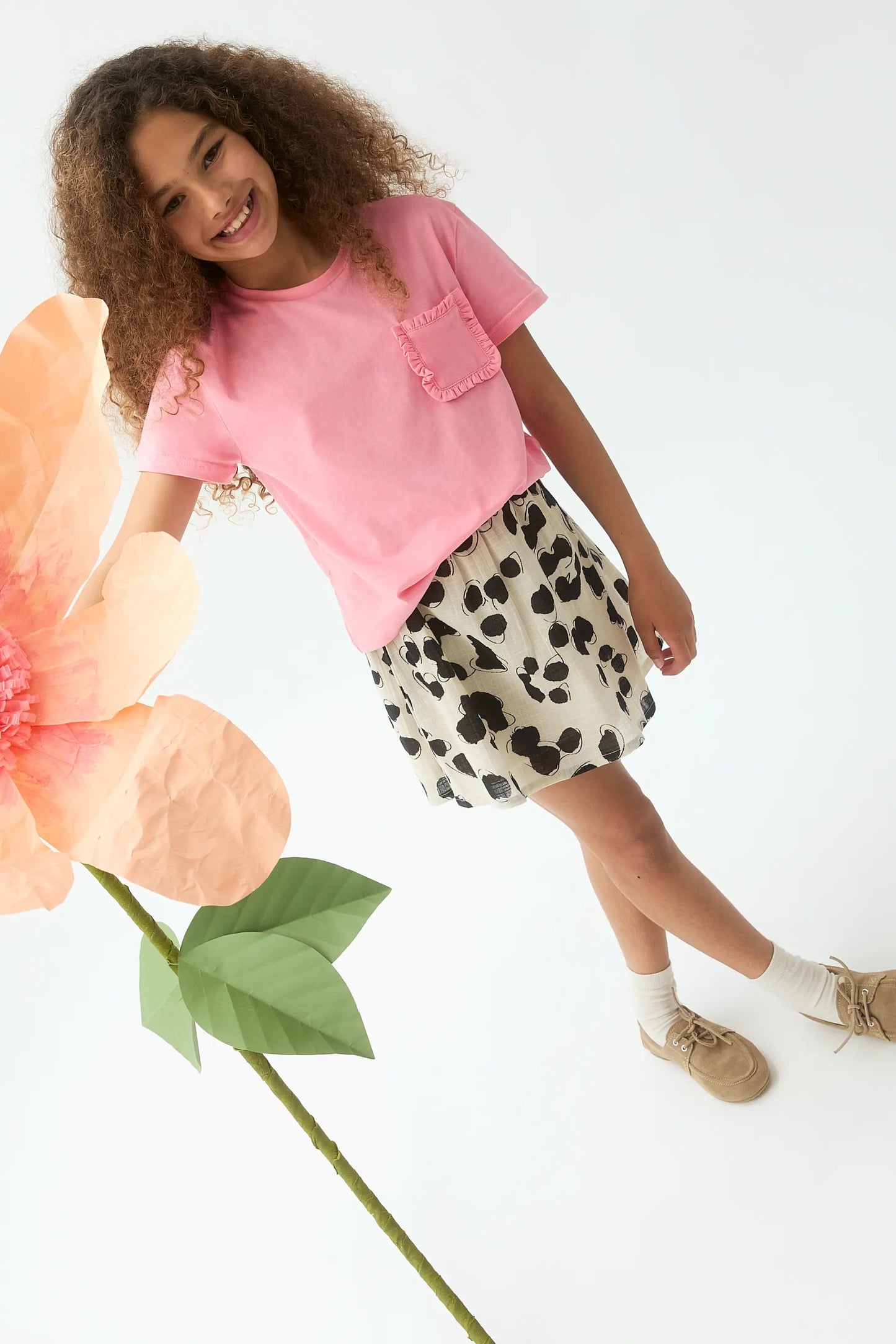 Maglietta rosa 100% cotone per bambine