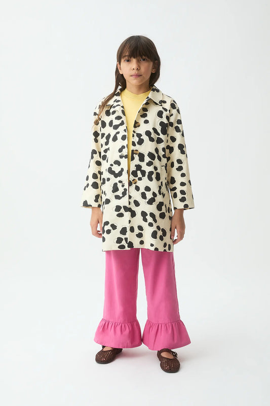 Gabardina de niña con estampado Dalmatian