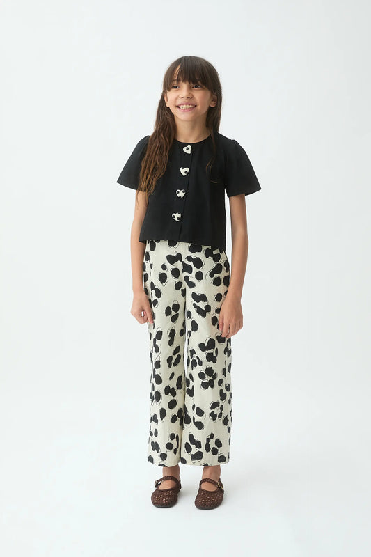 Top de niña 100% algodón negro