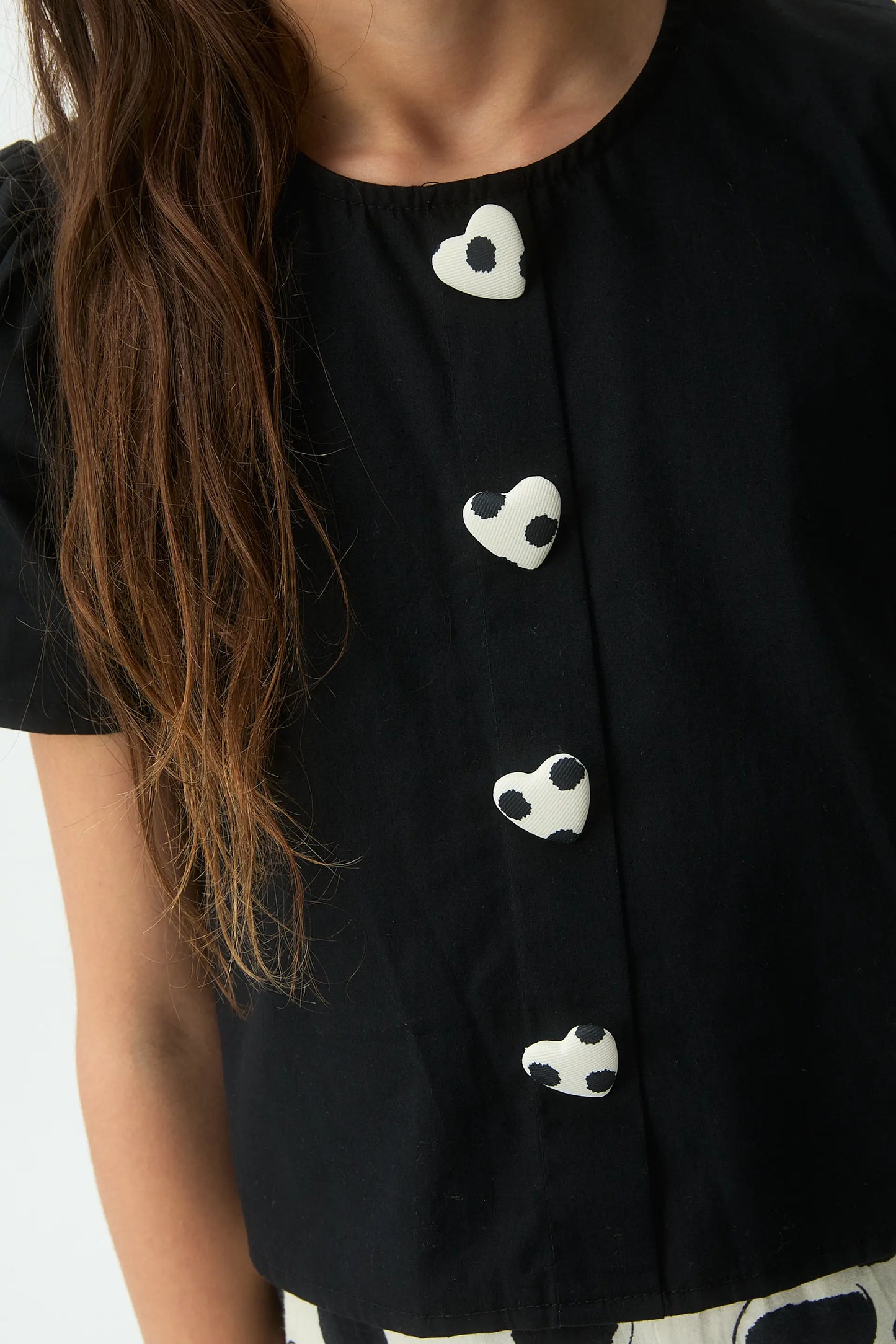 Top de niña 100% algodón negro