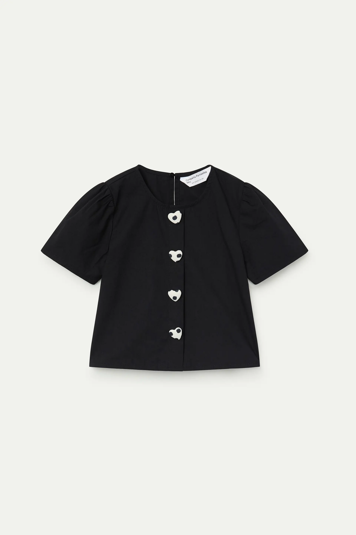 Top de niña 100% algodón negro