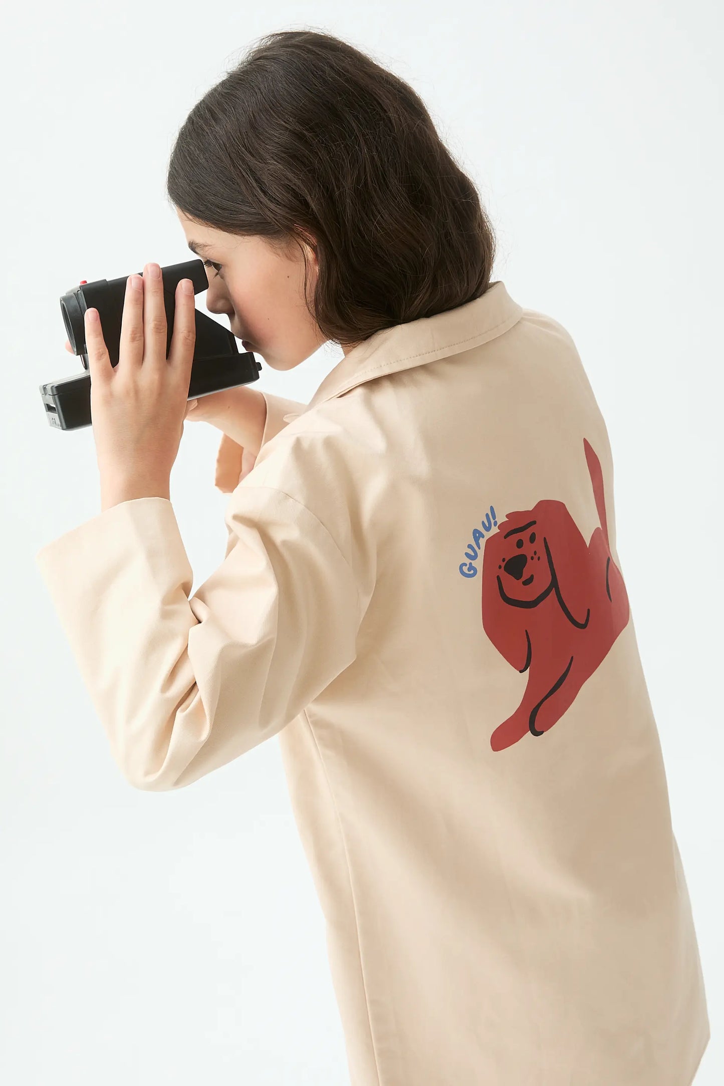 Gardina de niña con print perro Tochi