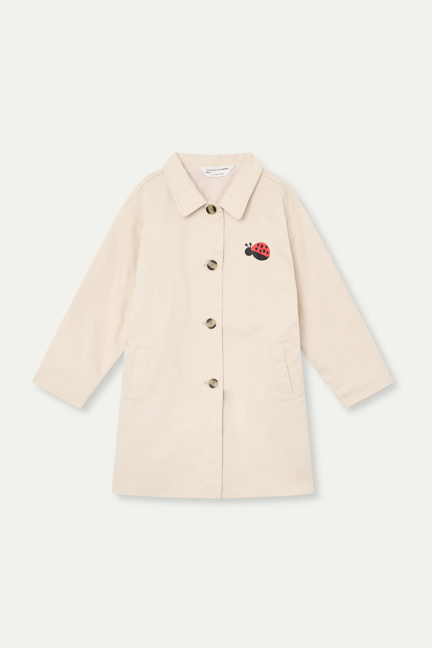 Girl's trench coat with ladybug print
