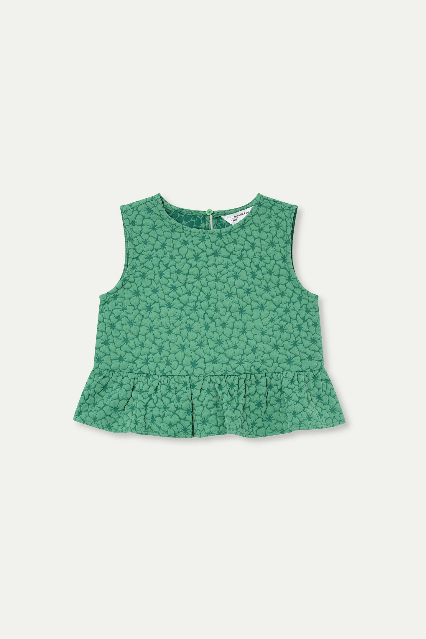 Top de niña con estampado floral verde