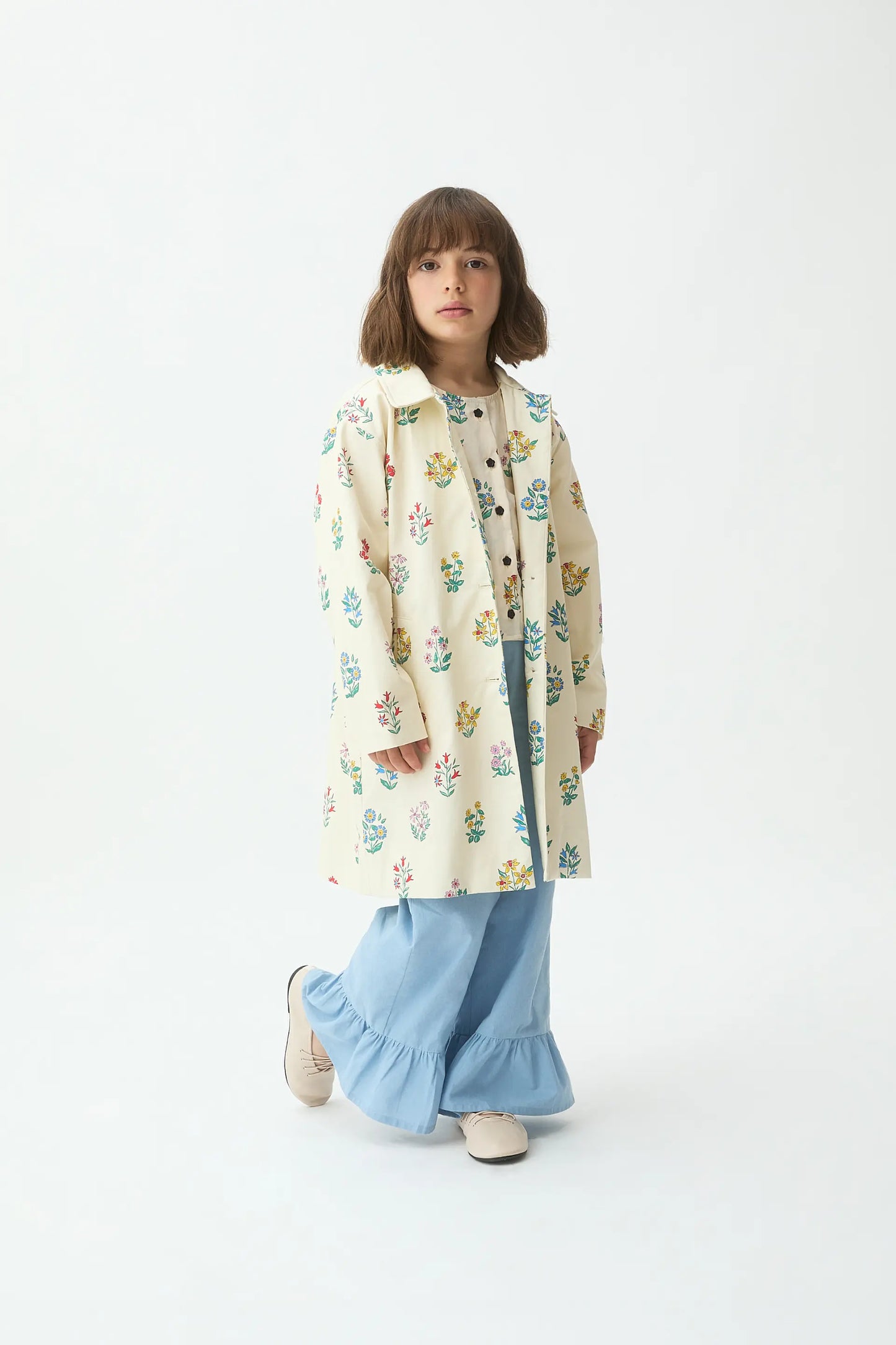 Gabardina de niña con estampado Gardener