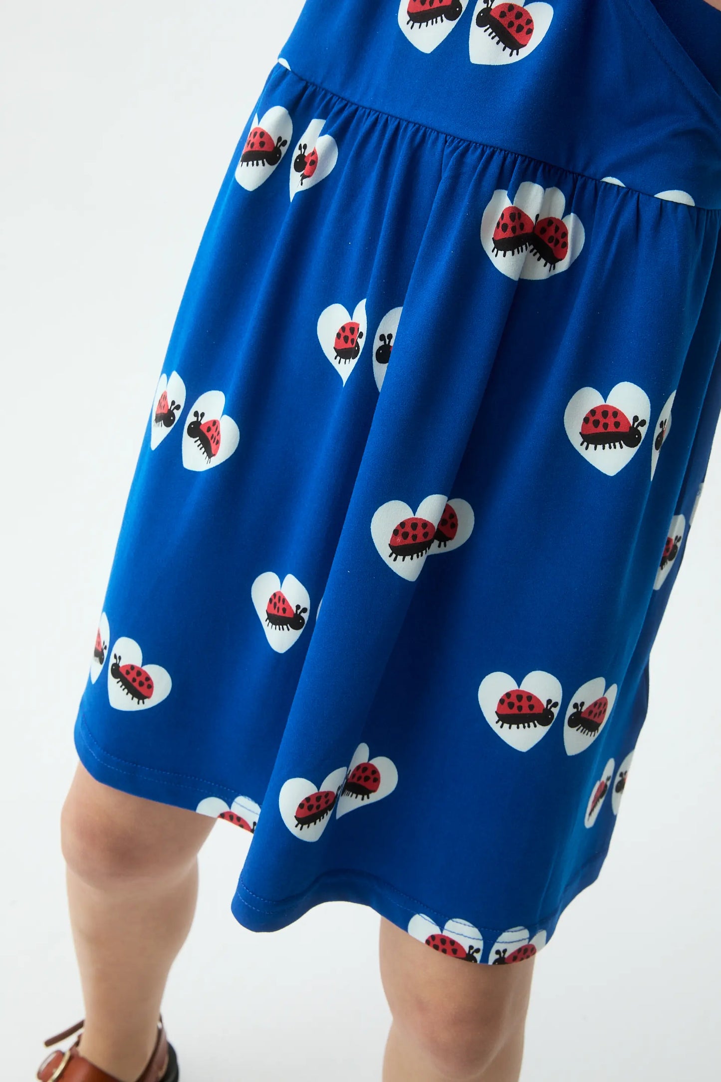 Abito corto per bambina con stampa coccinella