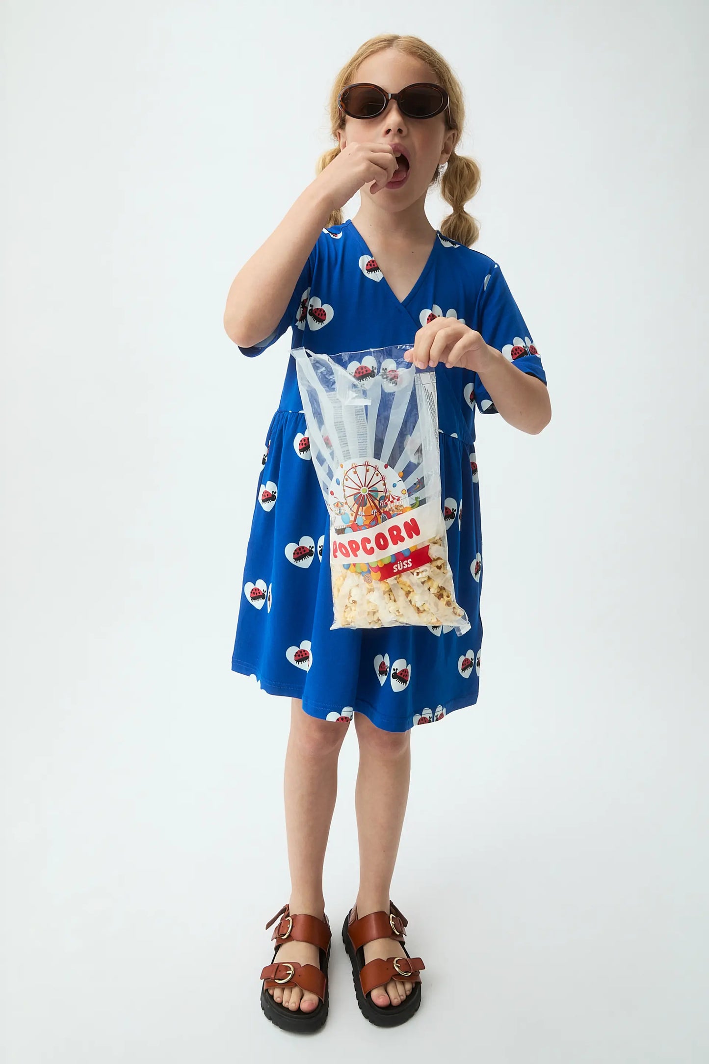 Abito corto per bambina con stampa coccinella