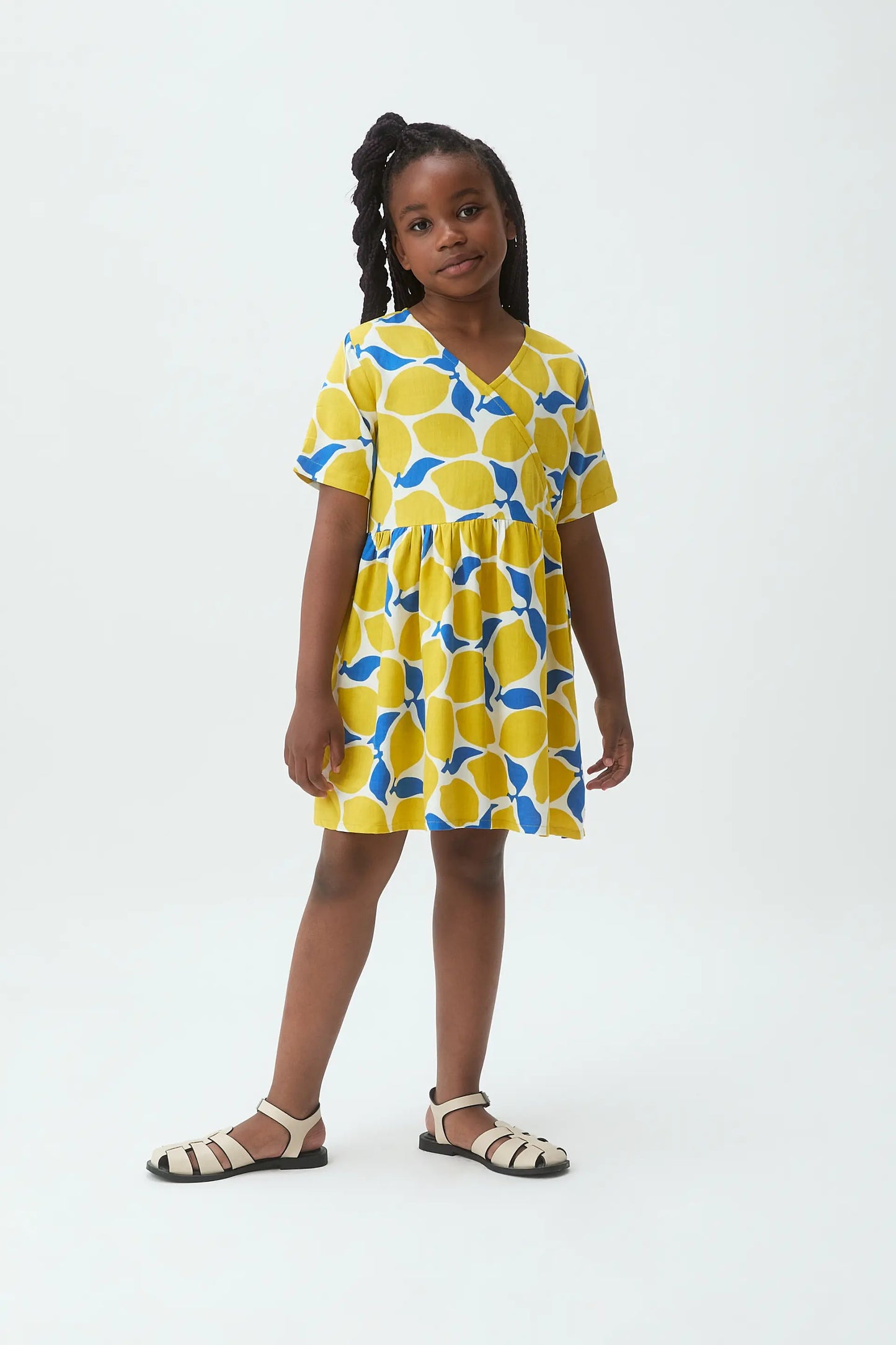 Vestido corto de niña con estampado Limoncello