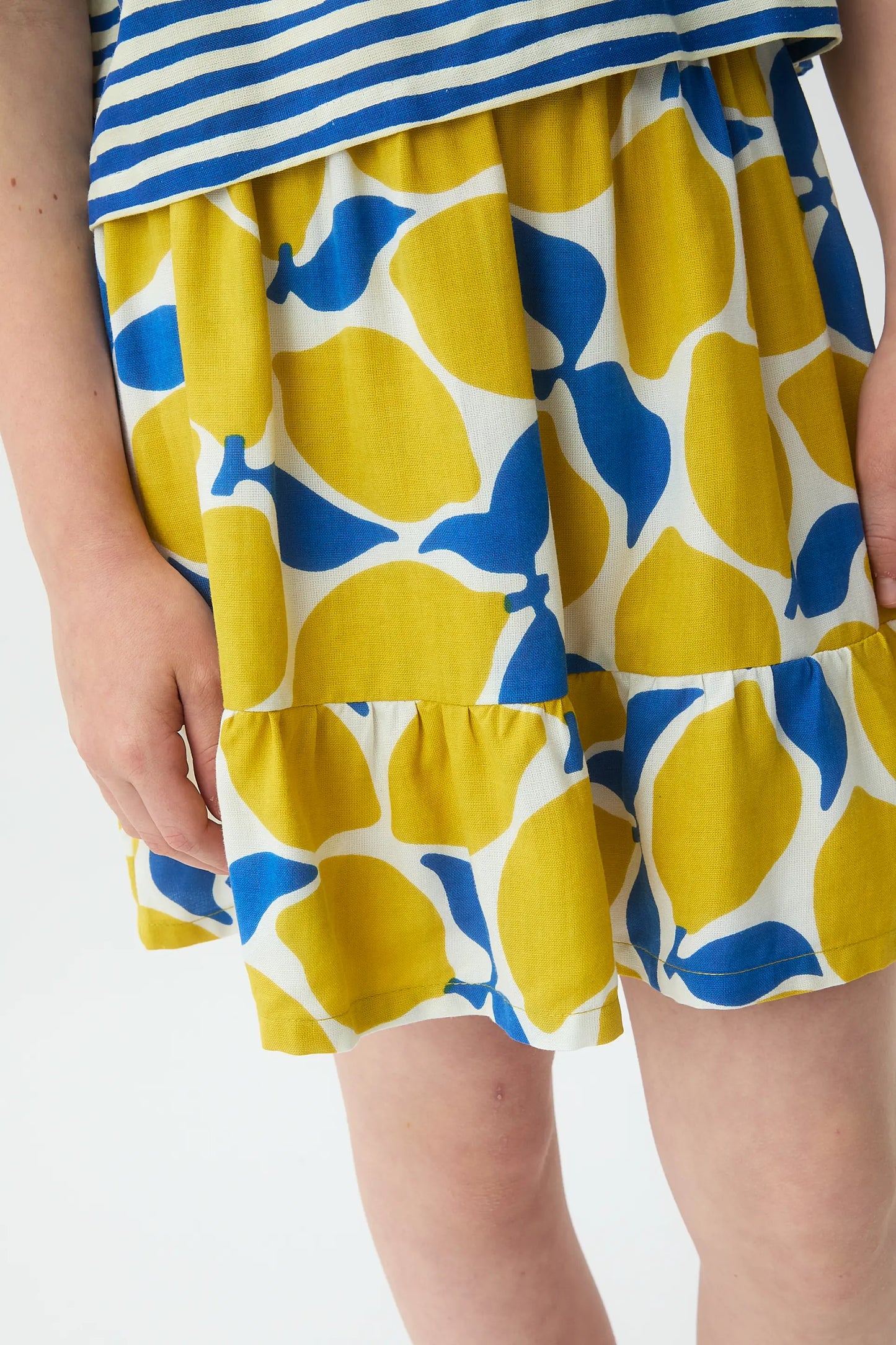 Falda corta de niña con estampado Limoncello