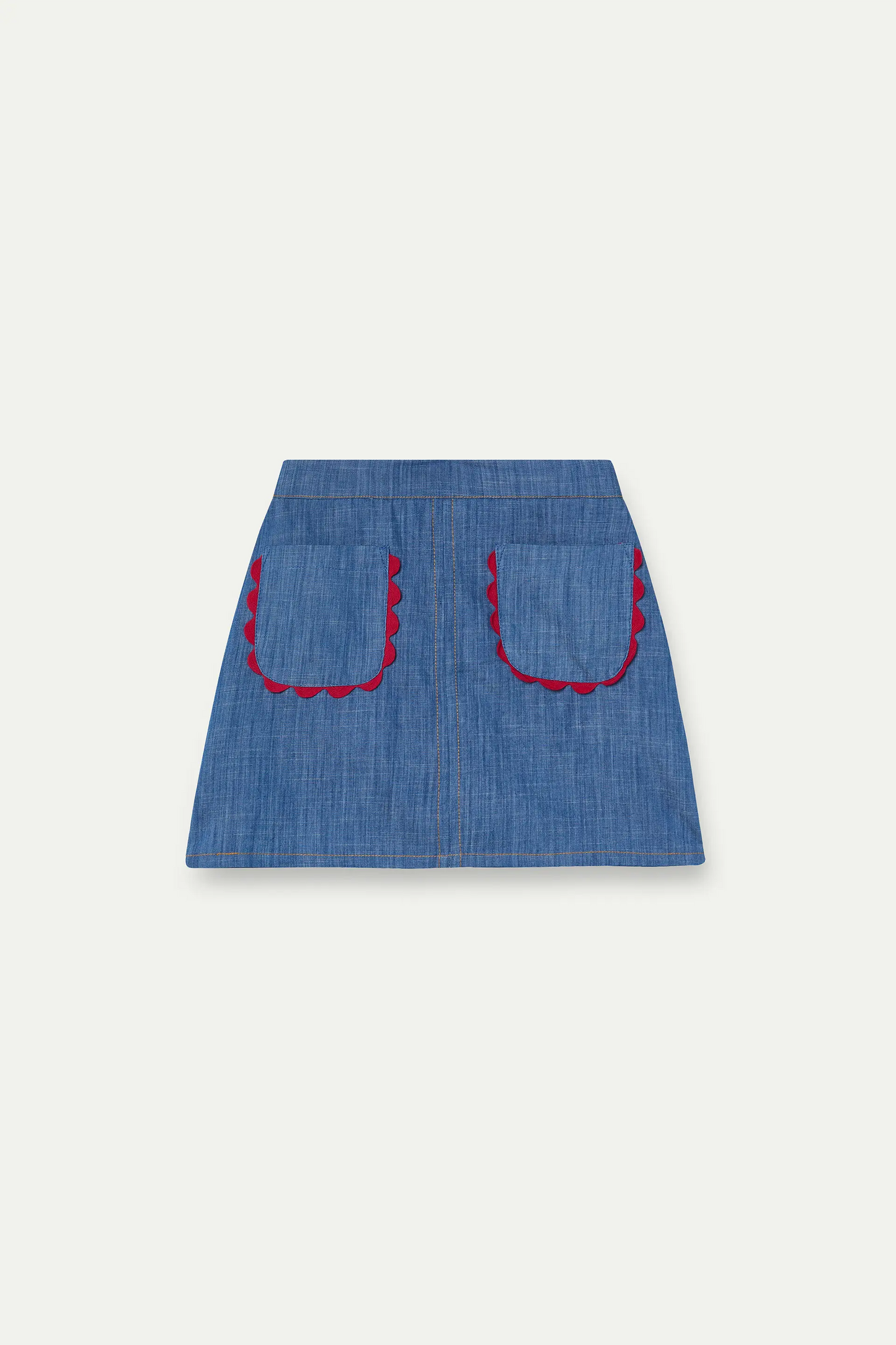 Falda corta de niña 100% algodón Chambray