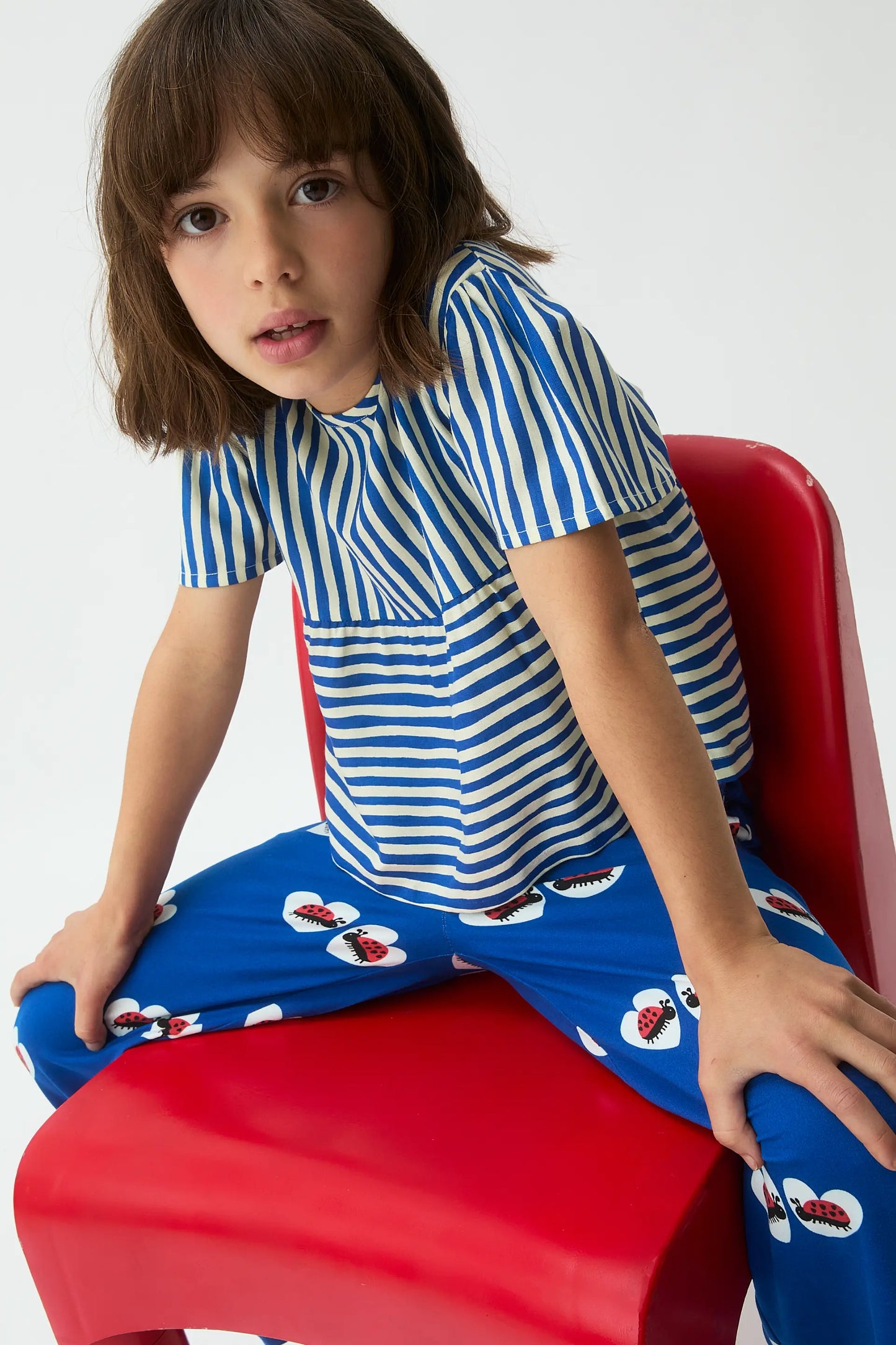 Top de niña con estampado Lavagna azul