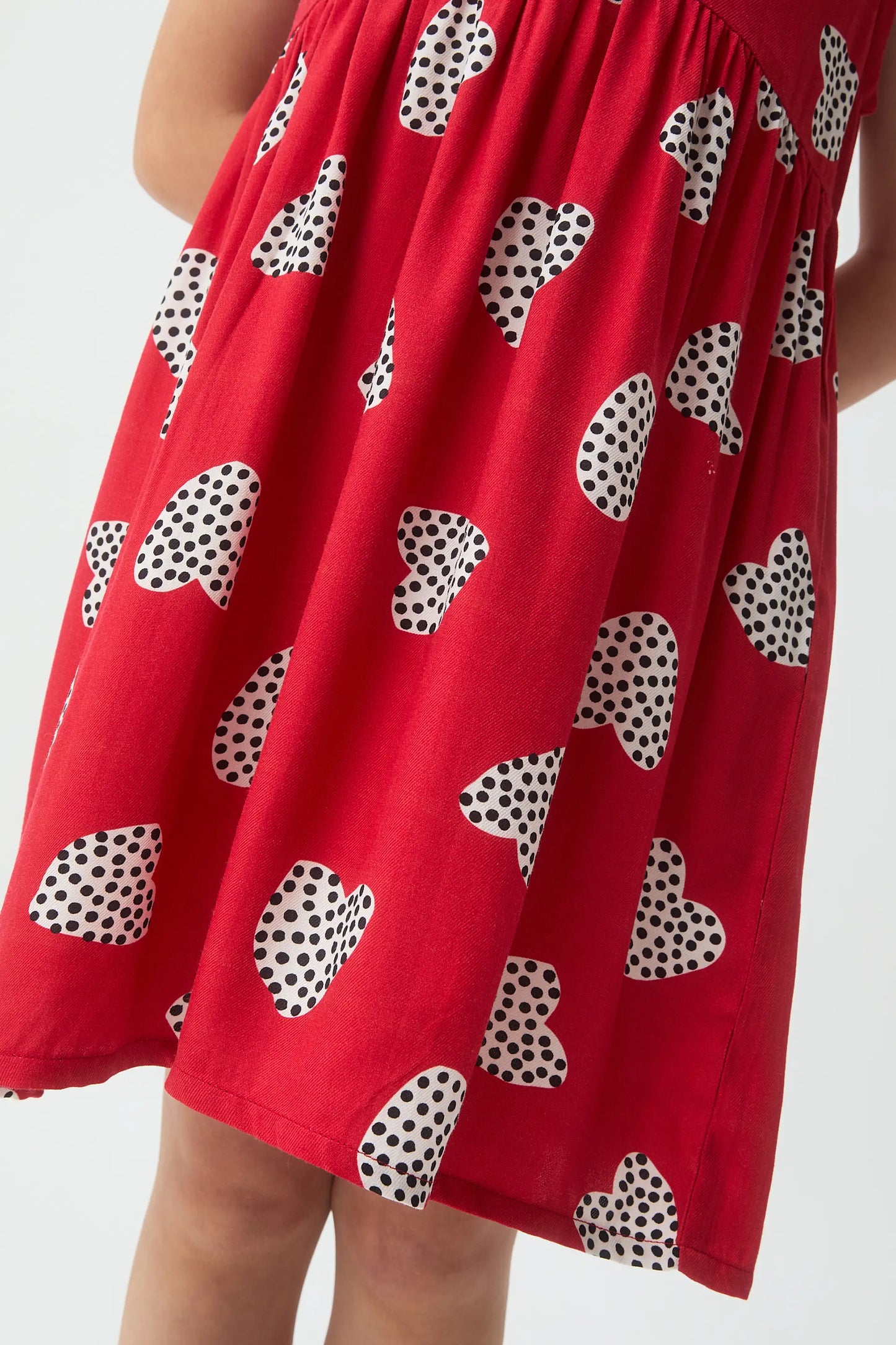 Abito corto da bambina con stampa Harmony Red