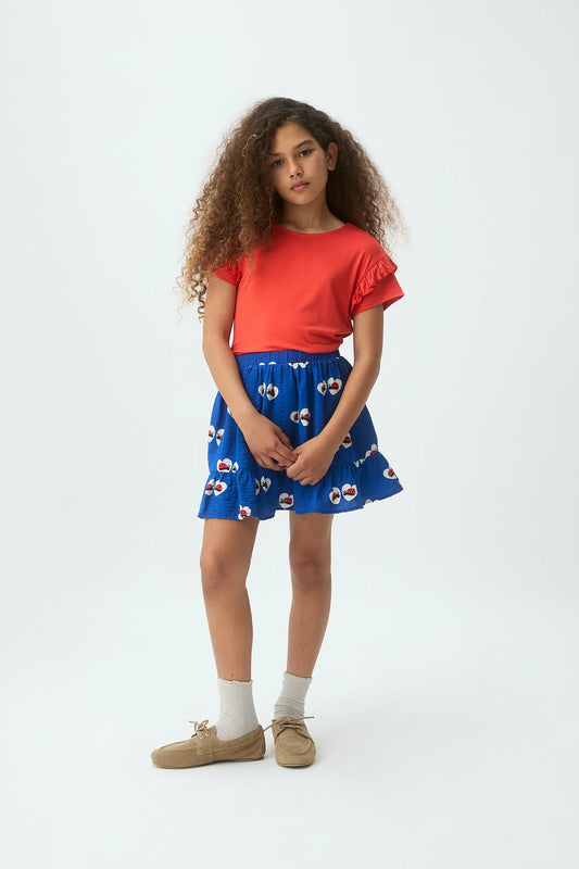 Camiseta básica de niña color rojo