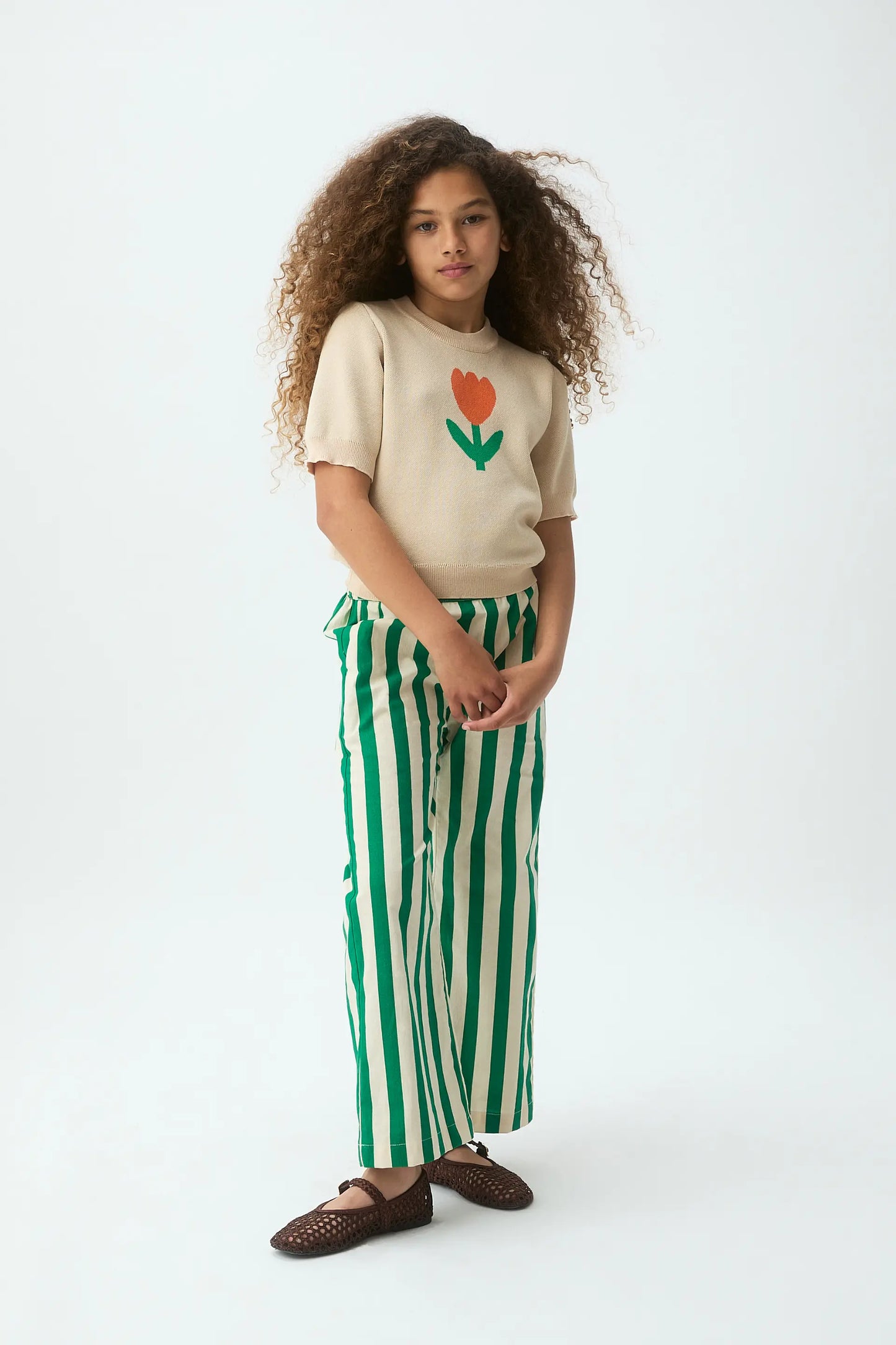 Pantalón de niña con estampado Bamboo verde