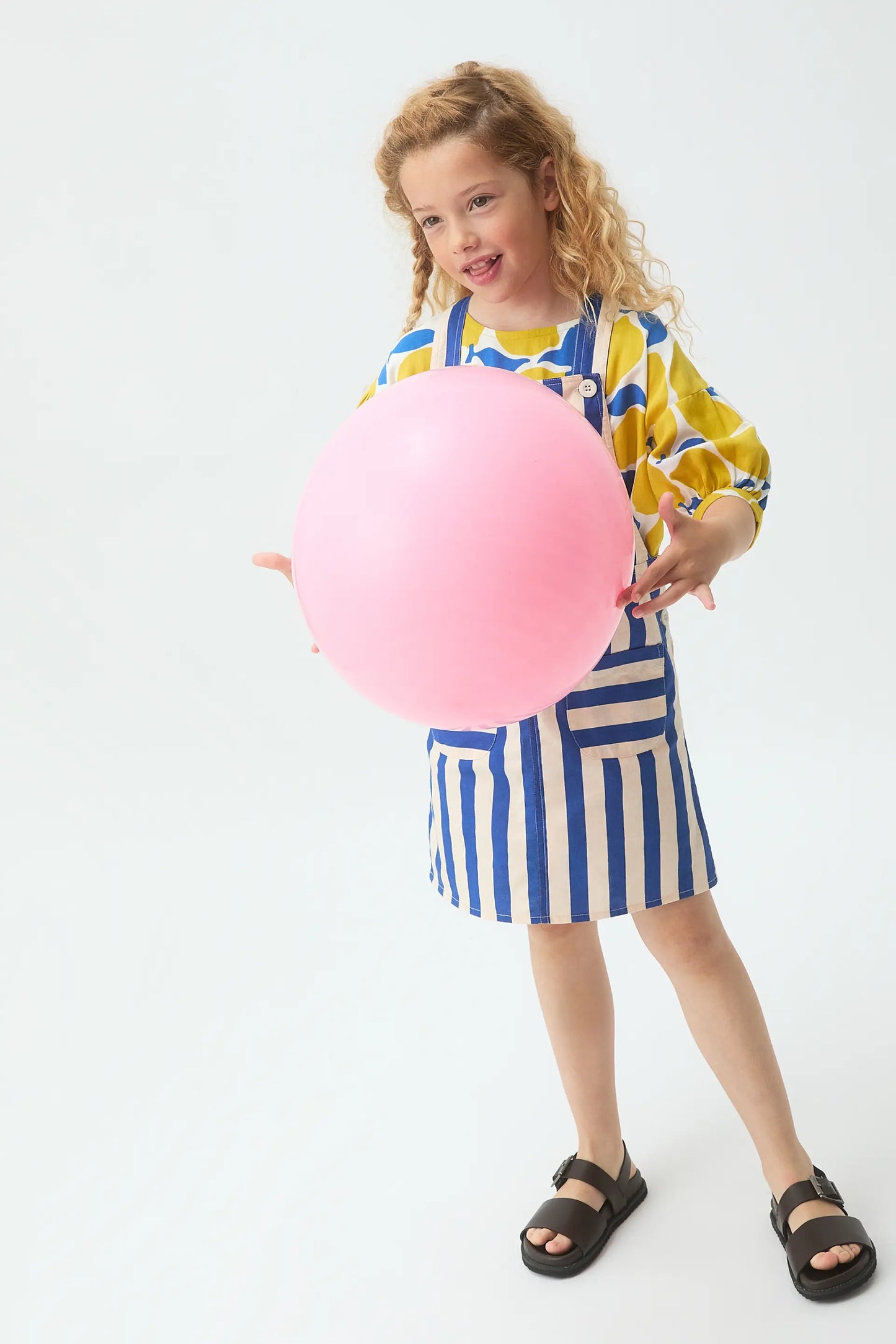 Pichi de niña con estampado Bamboo azul