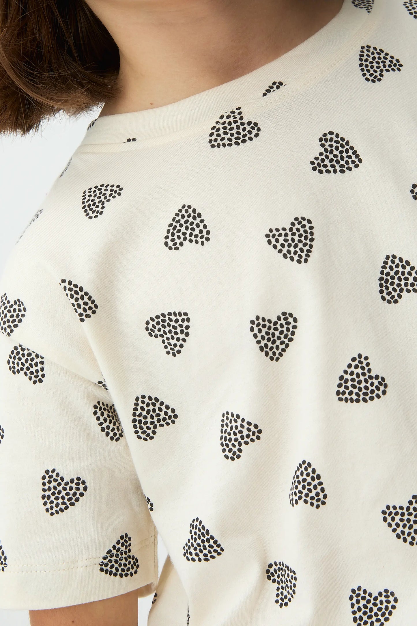 T-shirt da bambina con stampa Coccinella nera