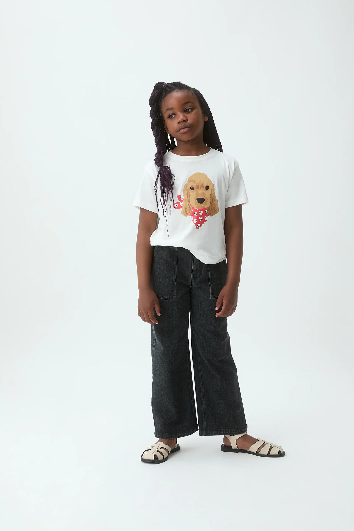 T-shirt da bambina con stampa Cocker Snail