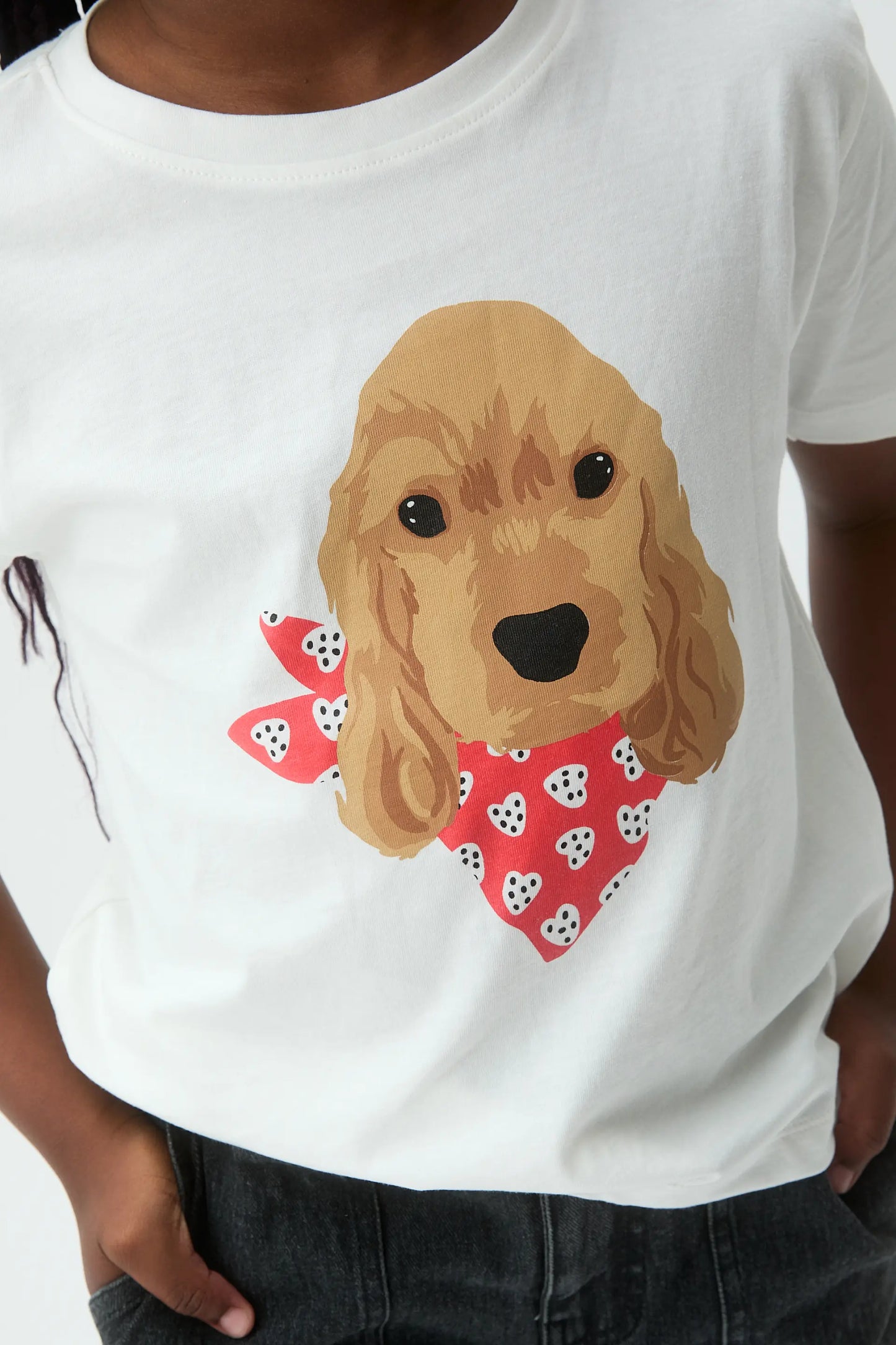 T-shirt da bambina con stampa Cocker Snail