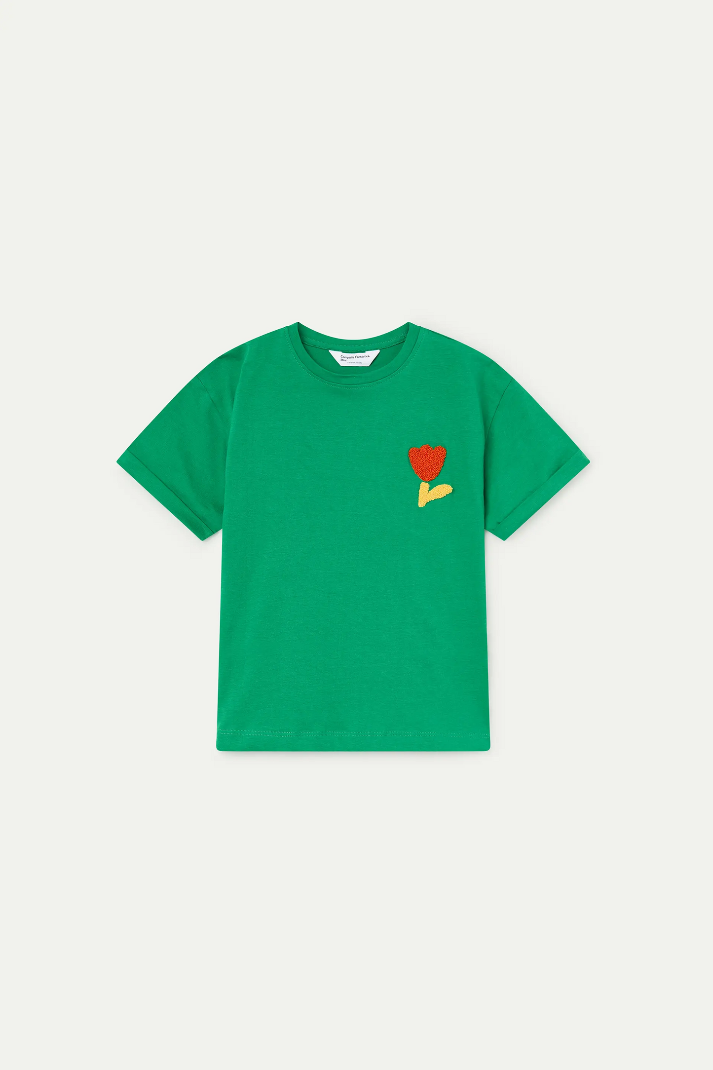 T-shirt da bambina con ricamo di tulipani