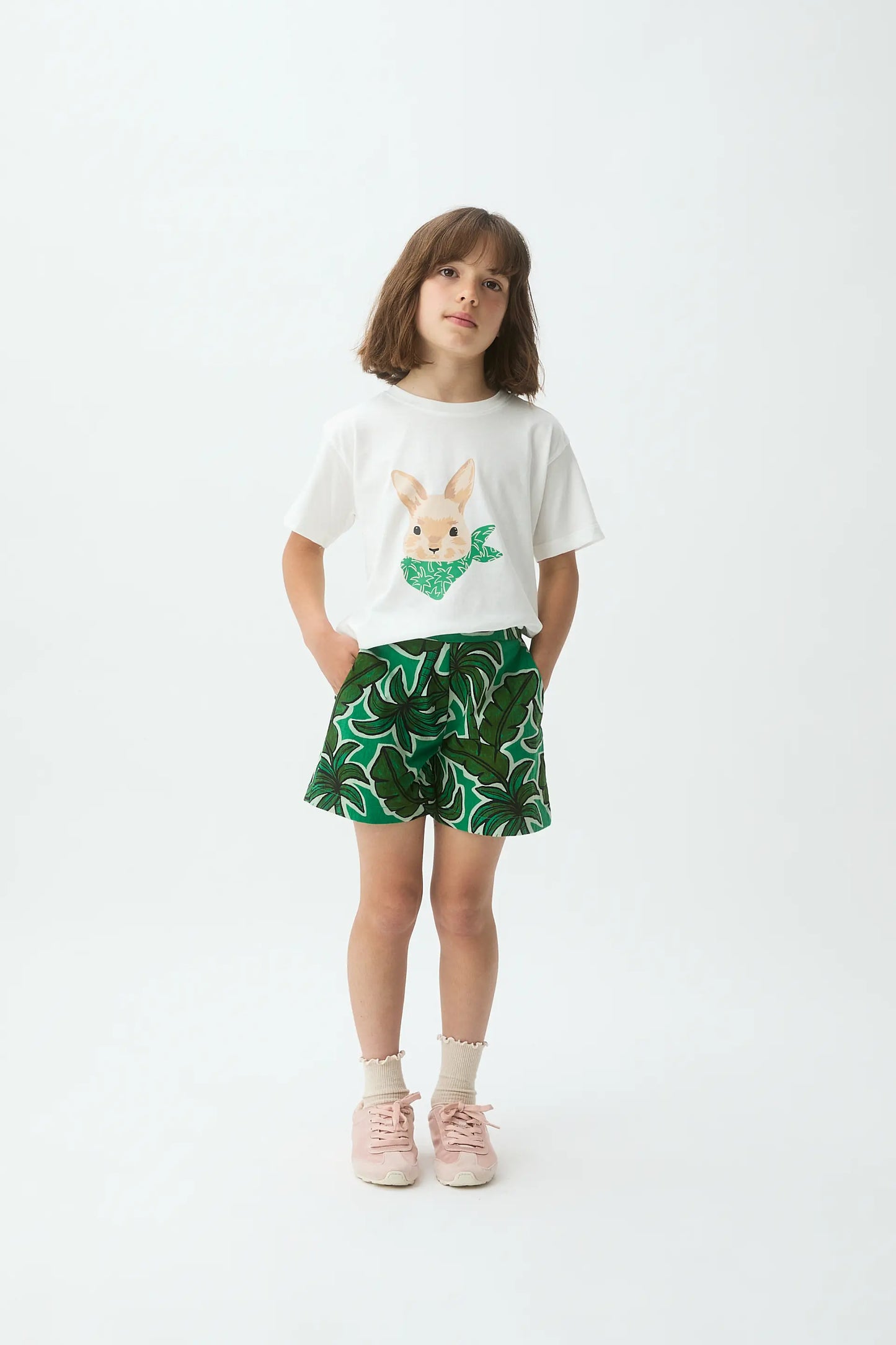 Girl's T-shirt with Bunny Print