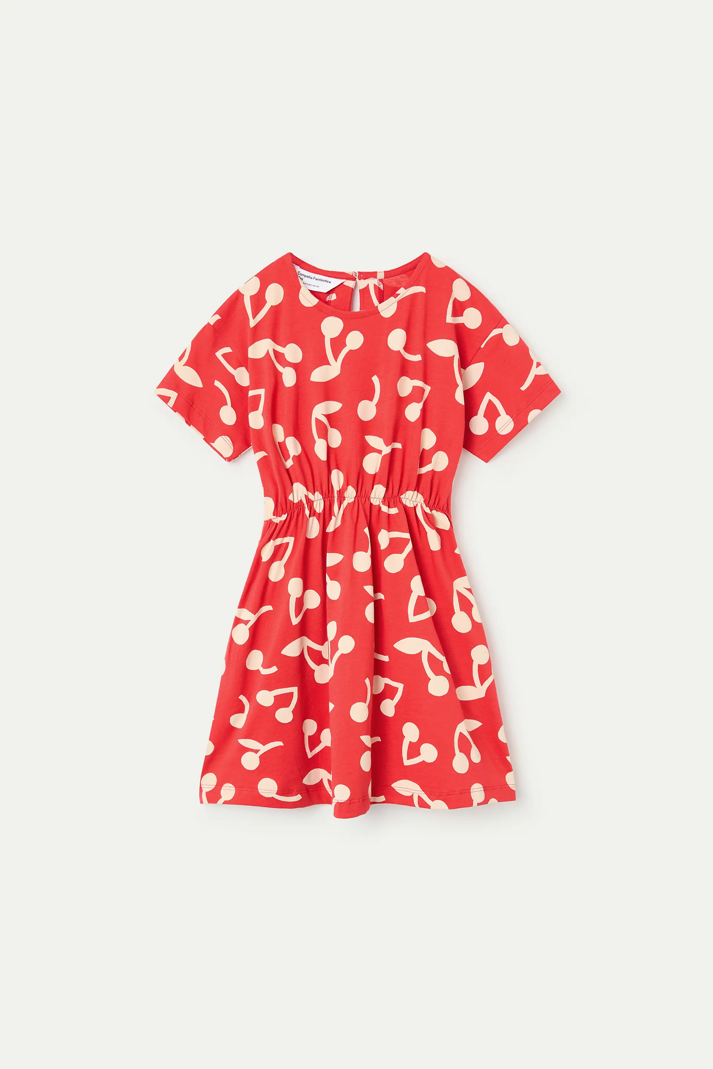 Vestido corto de niña con estampado de Guinda