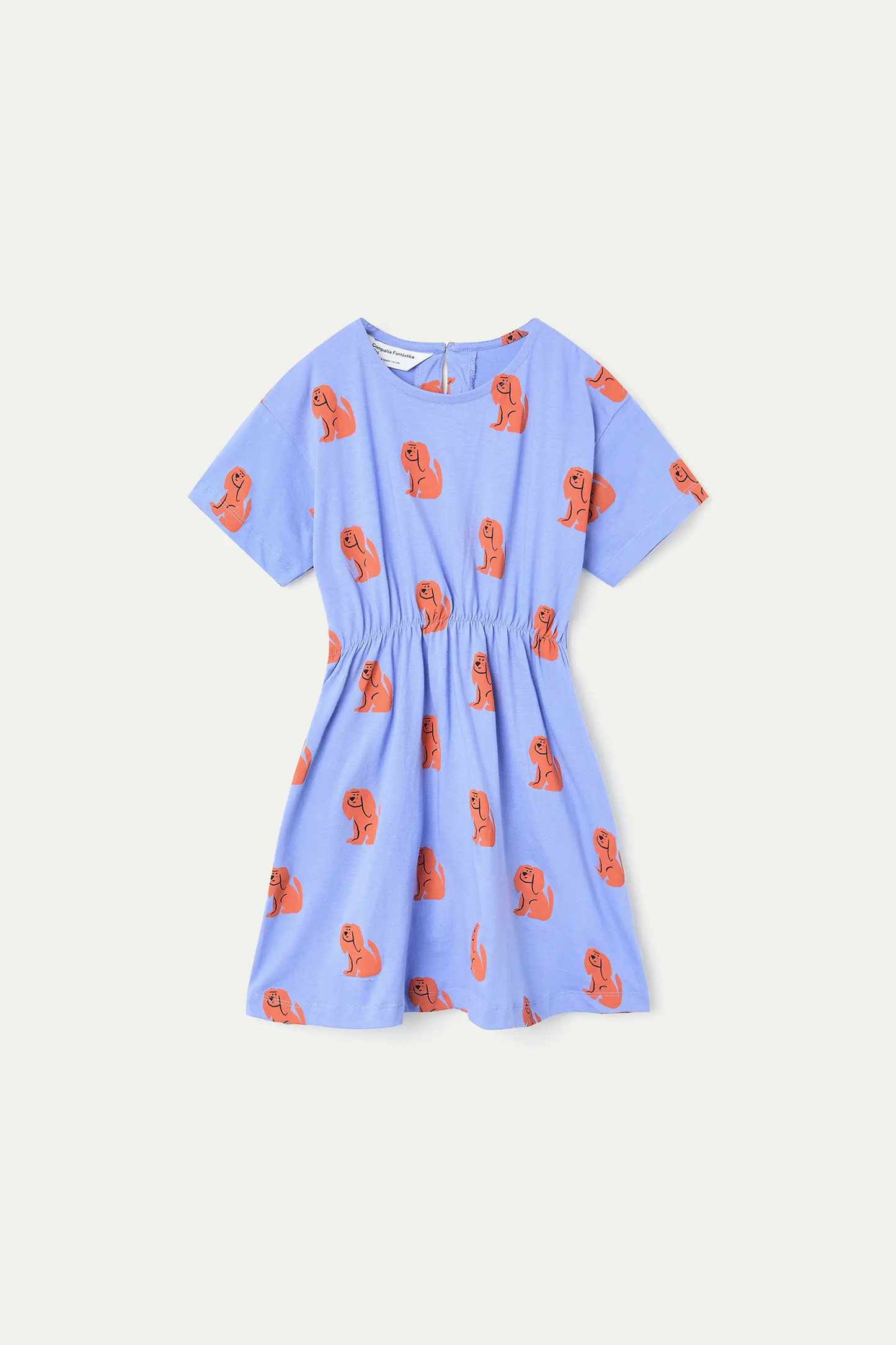 Vestido corto de niña con estampado de perrito
