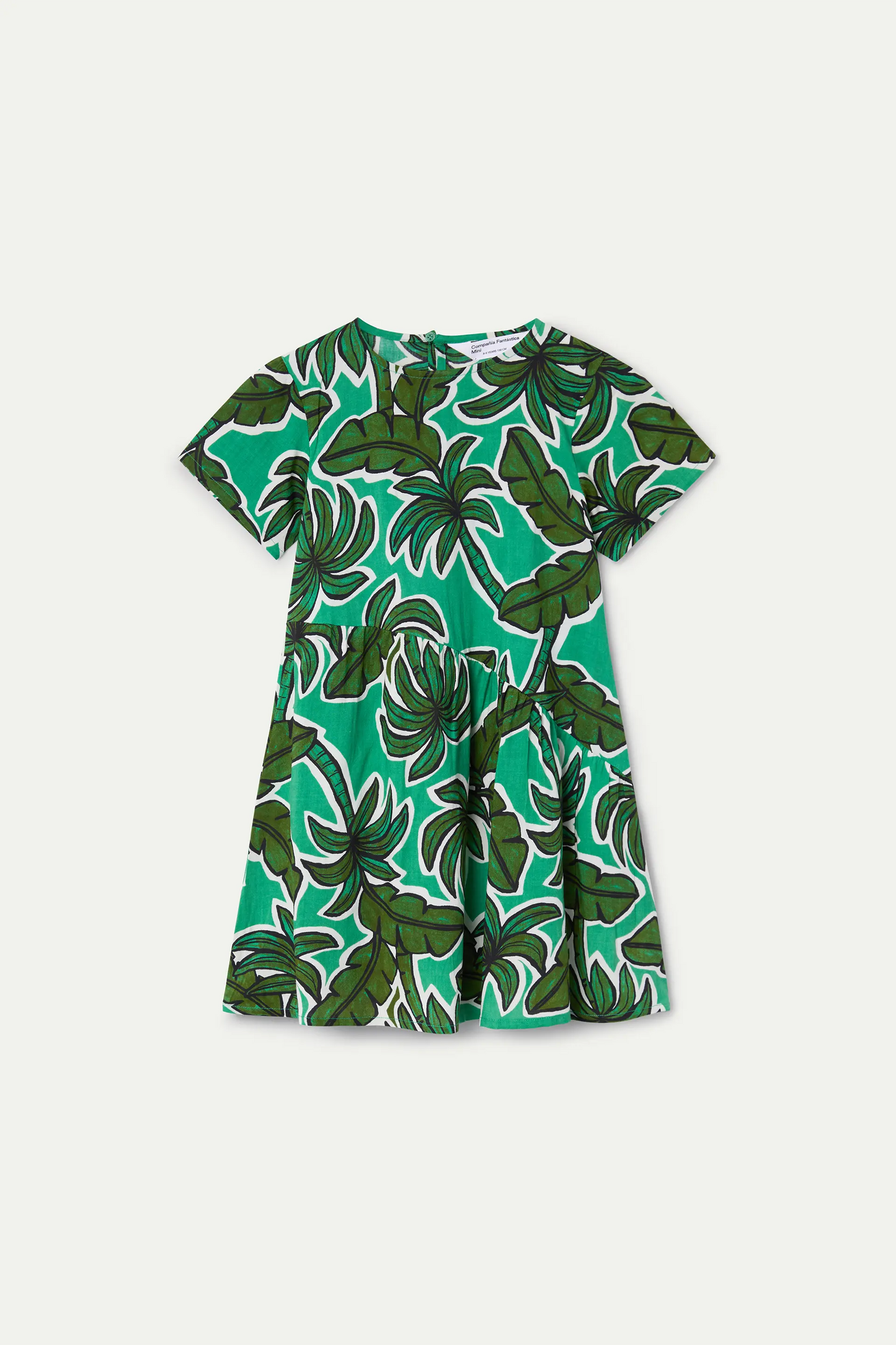 Short dress for girls with Palm Tree print