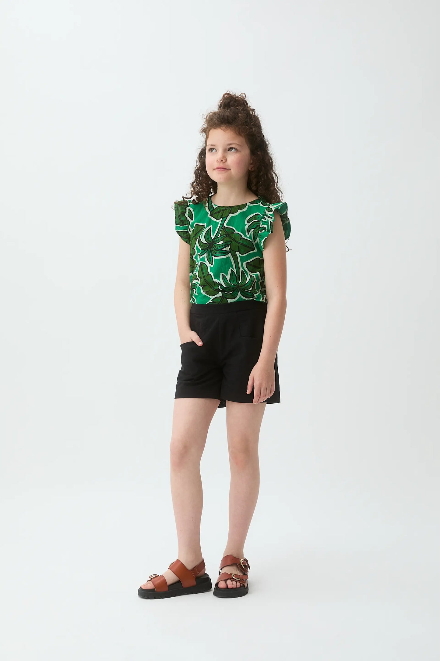 Girl's top with Palm Tree print