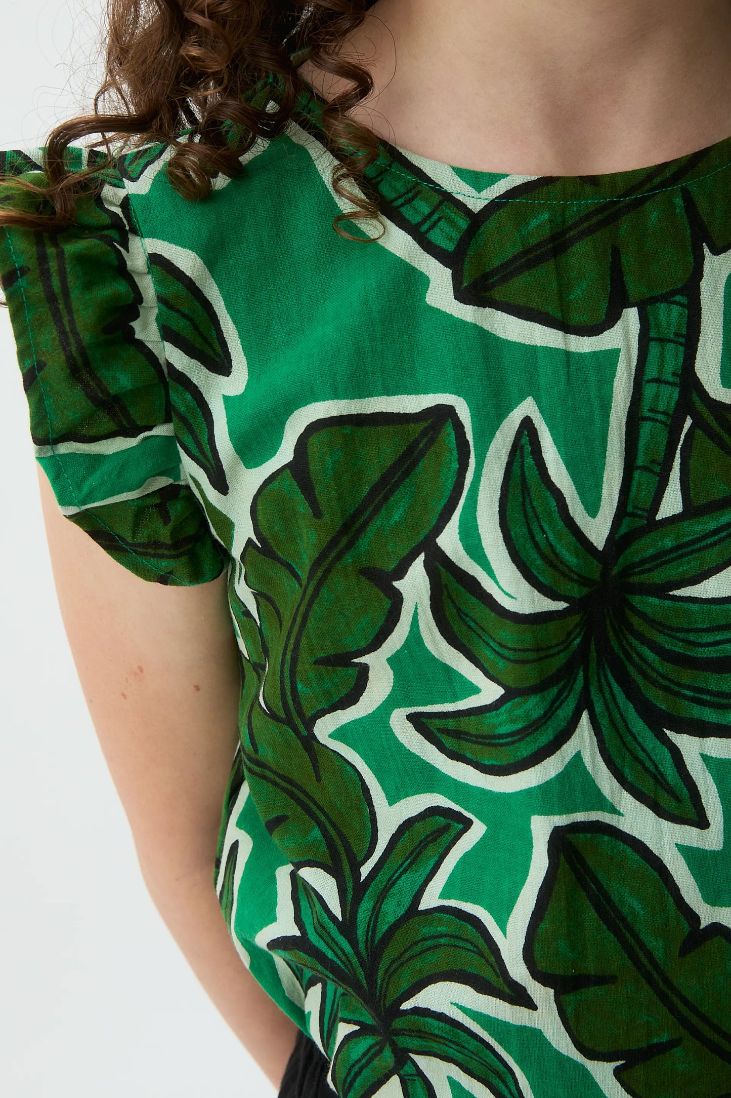 Girl's top with Palm Tree print