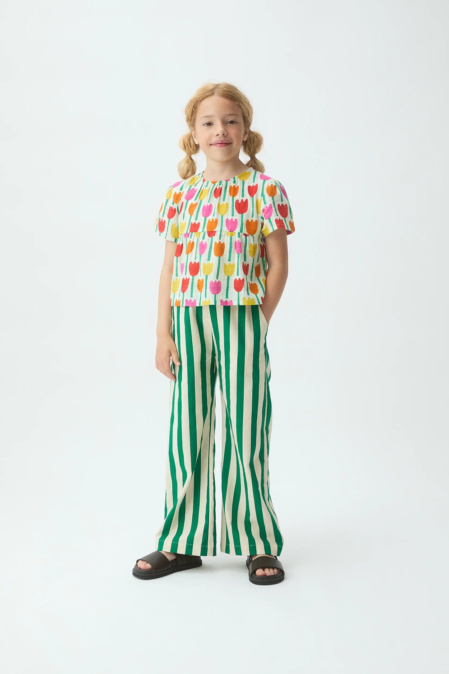 Tulip print girl's top