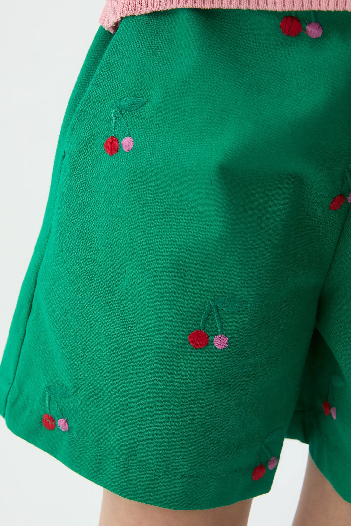 Shorts de niña 100% algodón con estampado Cherries