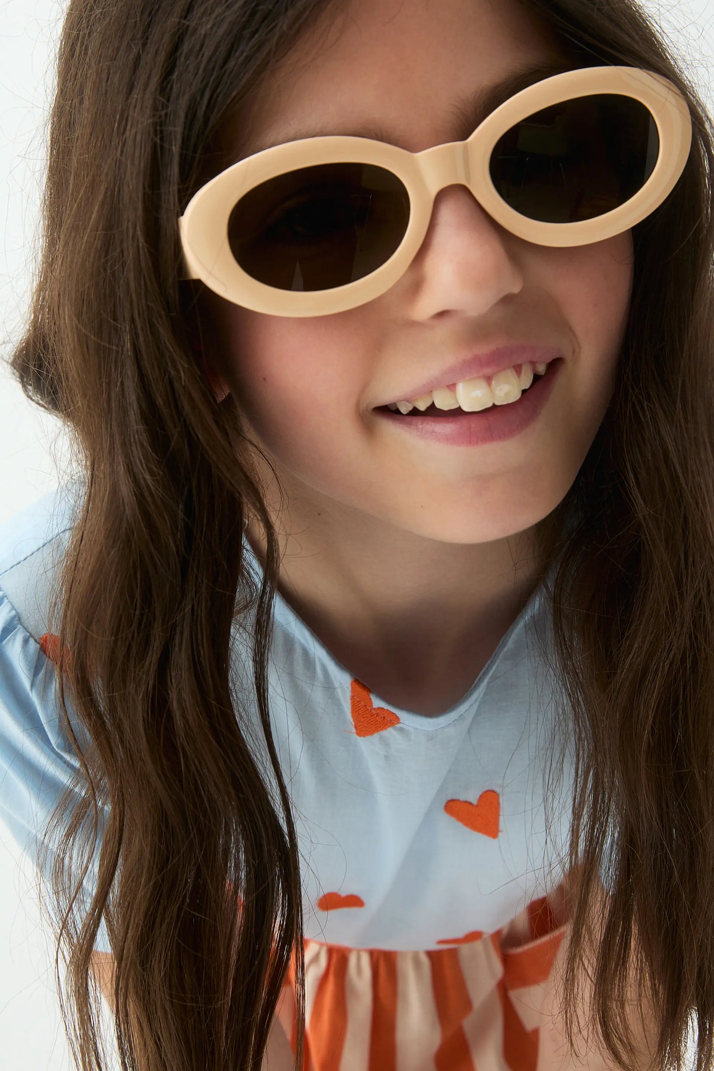 Girls' 100% cotton top with Hearts print