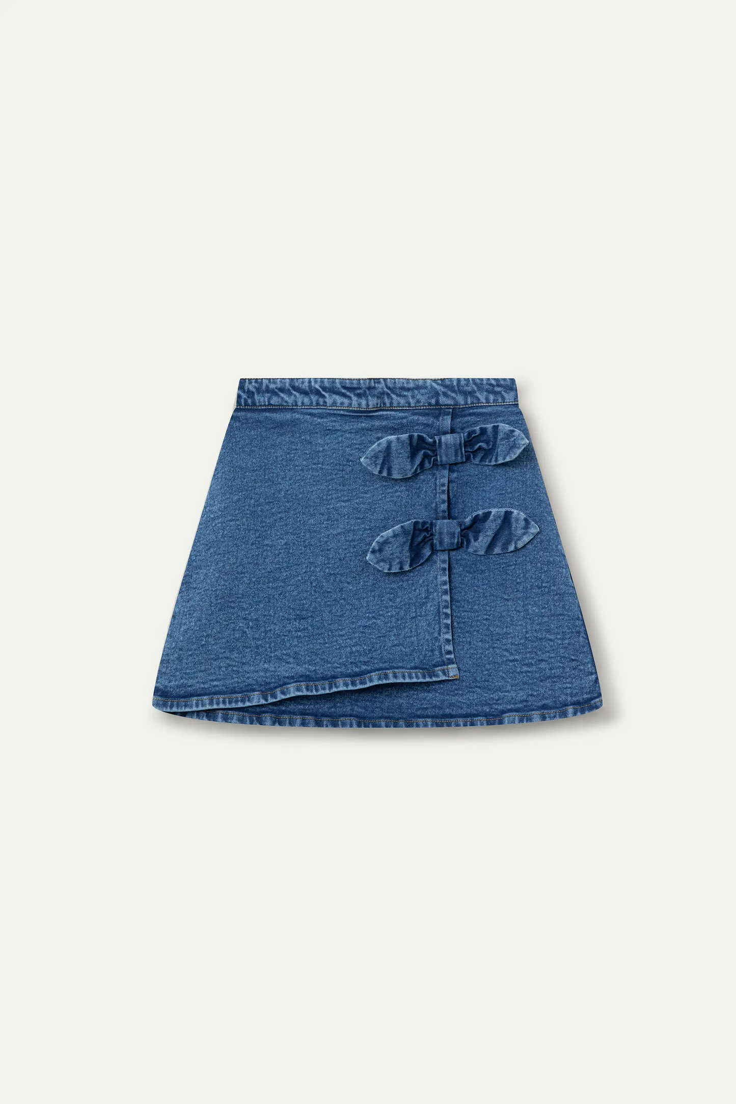 Falda corta de niña denim azul