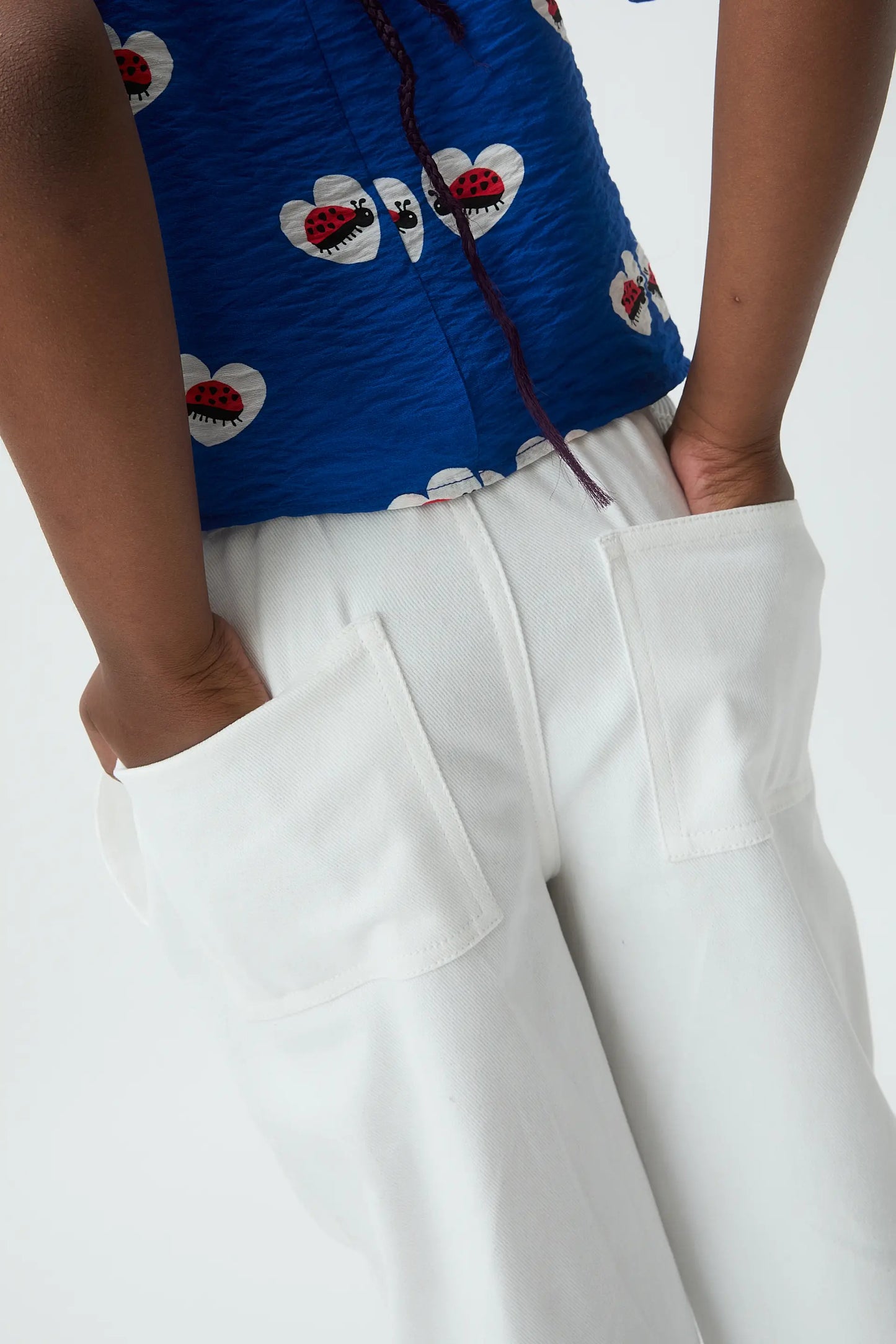 Jeans bianchi in denim per ragazze